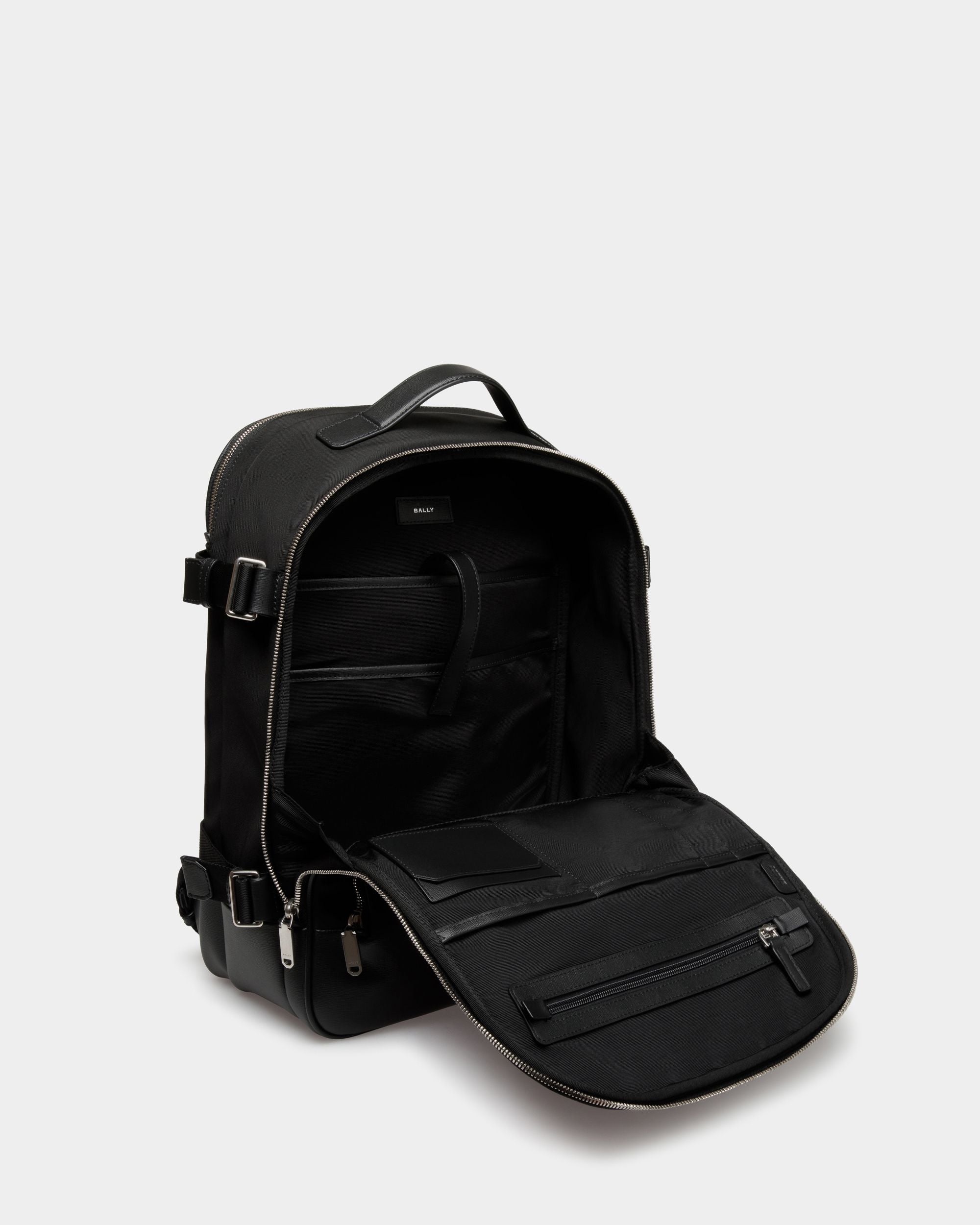 Vogel Backpack In Black Nylon And Recycled Leather - Men's - Bally - 04