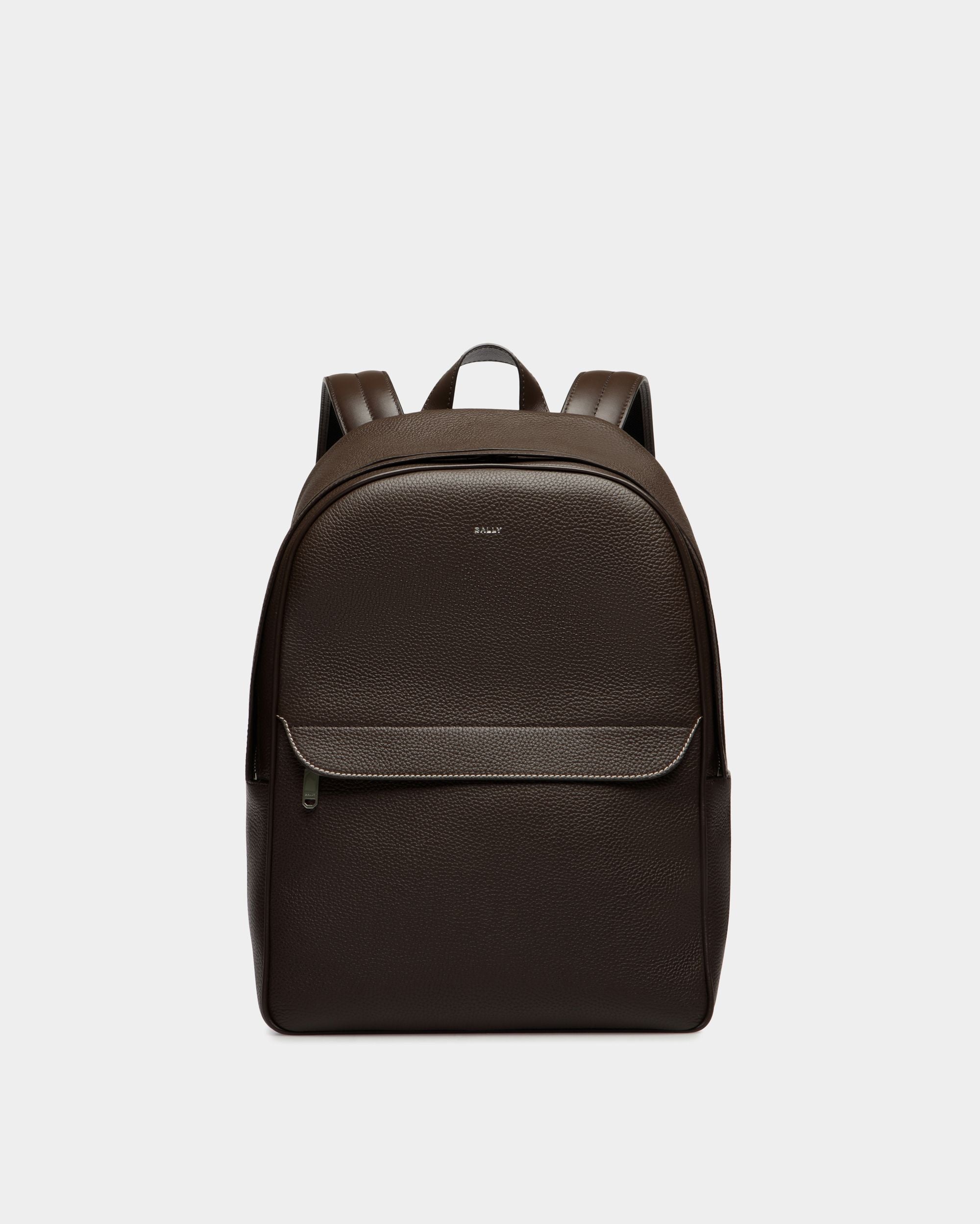 Oeden Backpack in Ebano Leather - Men's - Bally - 01