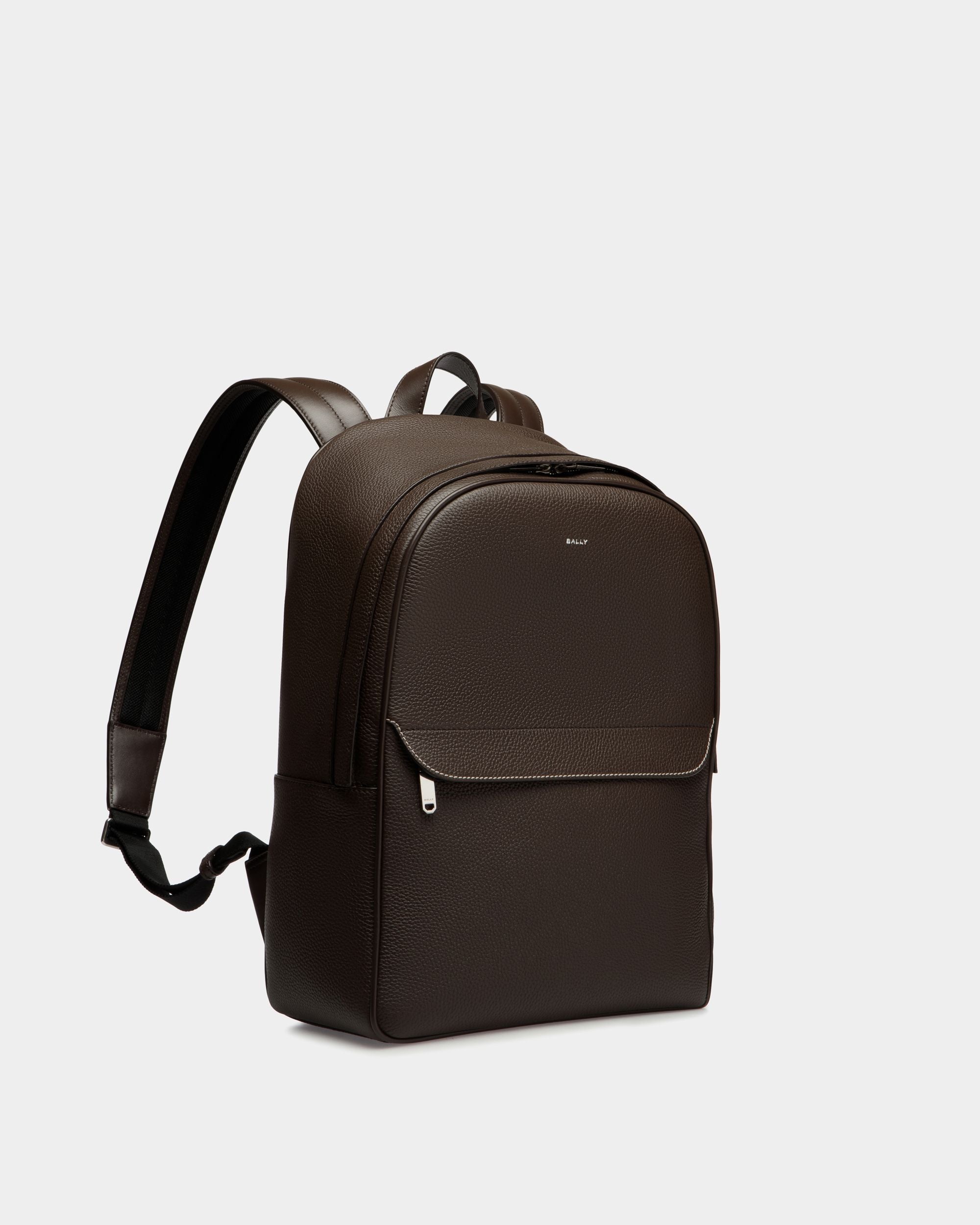 Oeden Backpack in Ebano Leather - Men's - Bally - 03