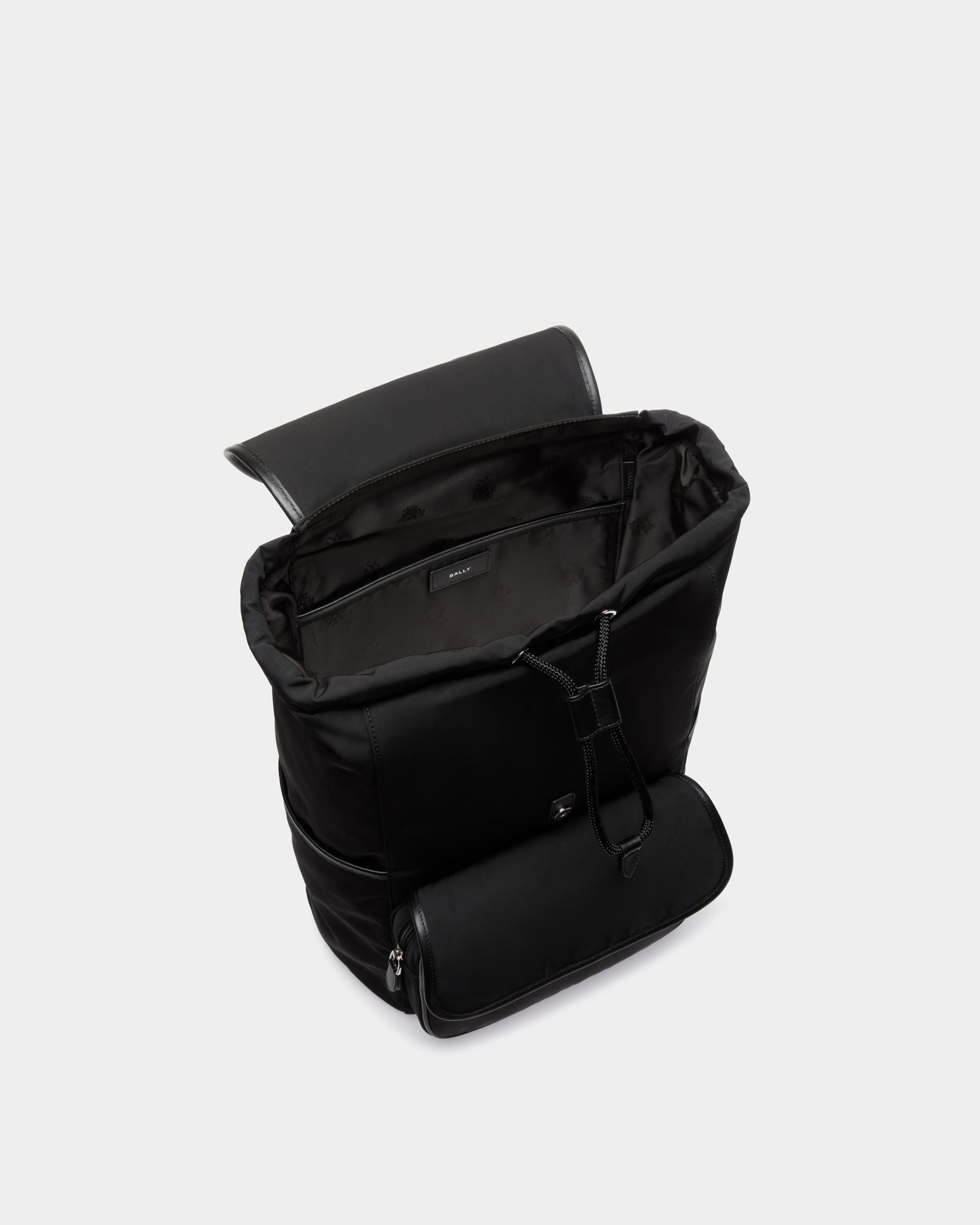 B-Light Backpack in Black Nylon and Leather - Men's - Bally - 04
