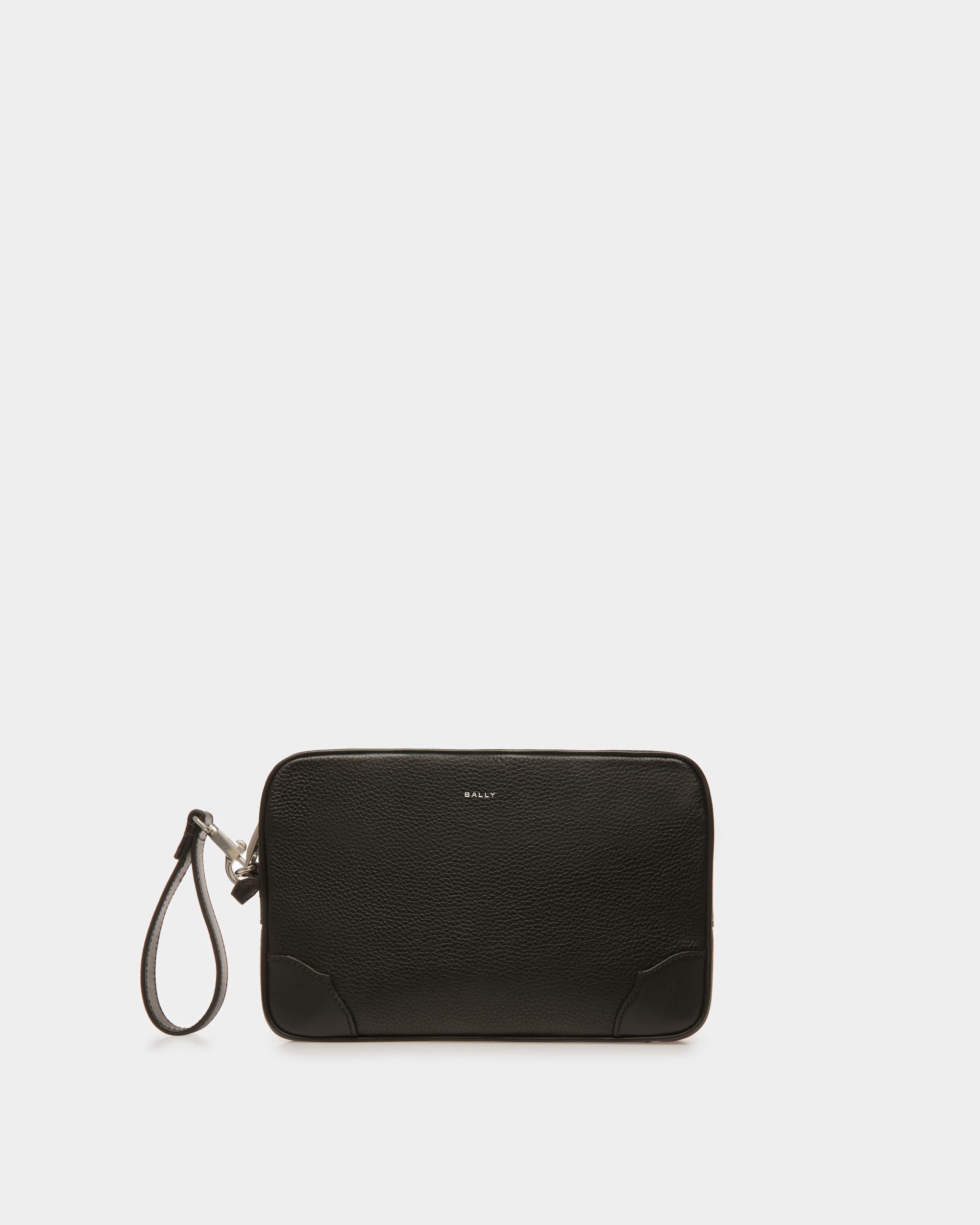 Ribbon Clutch In Black Leather - Men's - Bally - 01
