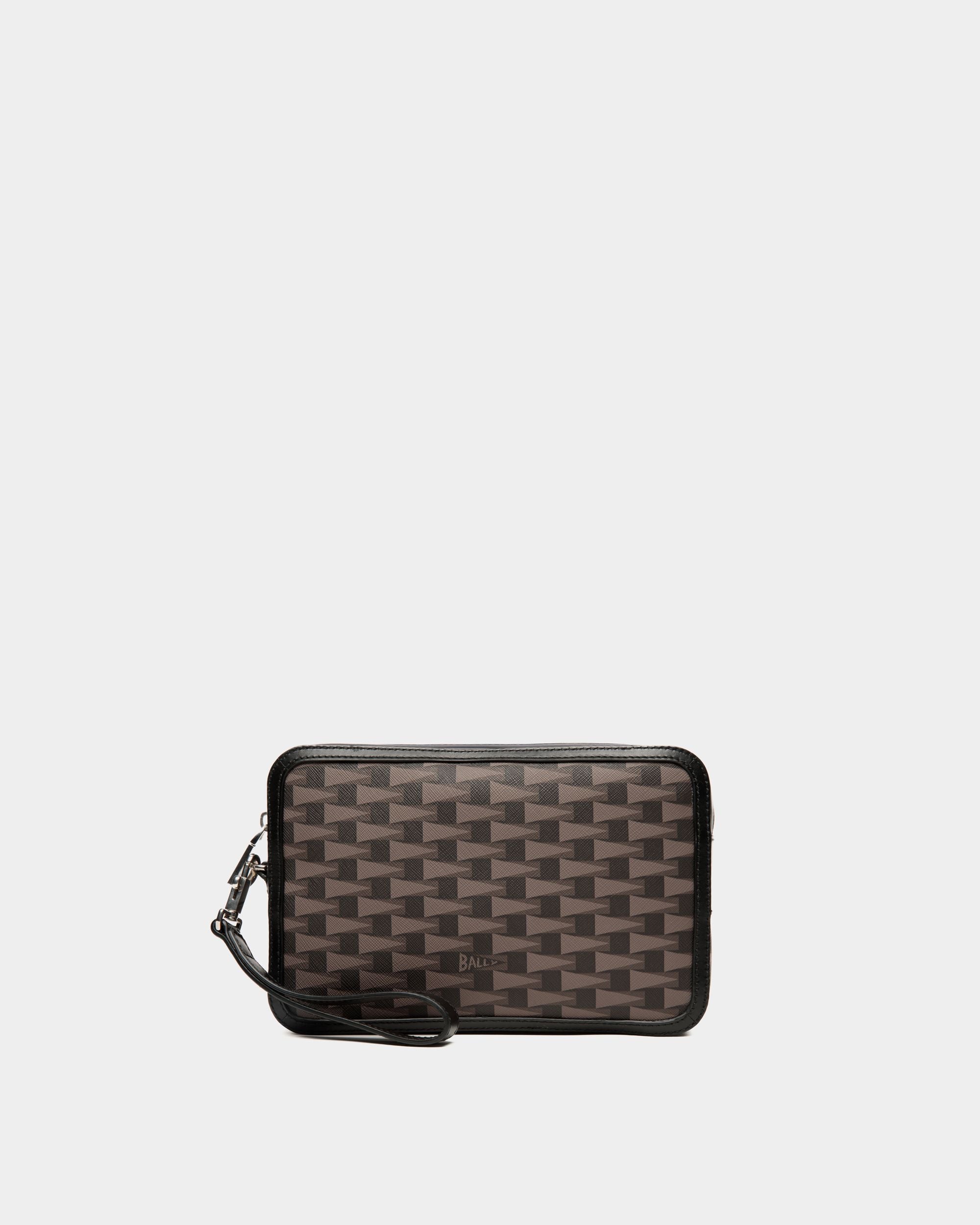 Pennant Pouch in Black Pennant Motif - Men's - Bally - 01