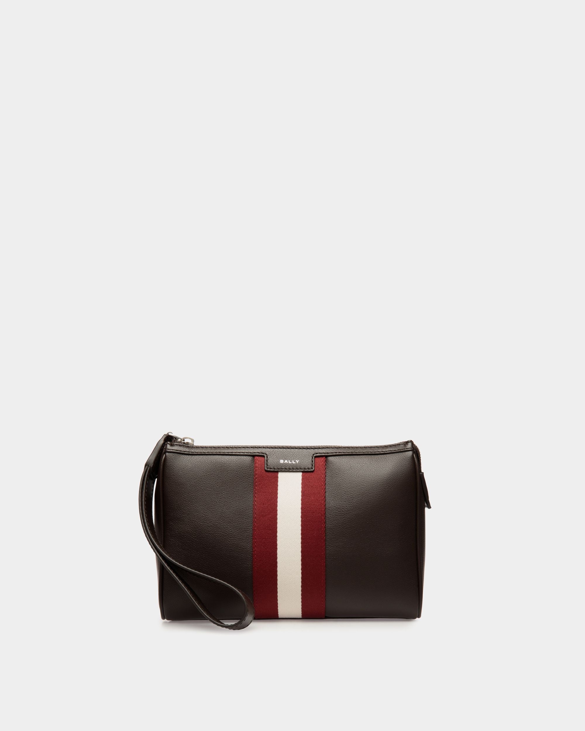 Code Pouch in Ebano Leather - Men's - Bally - 01