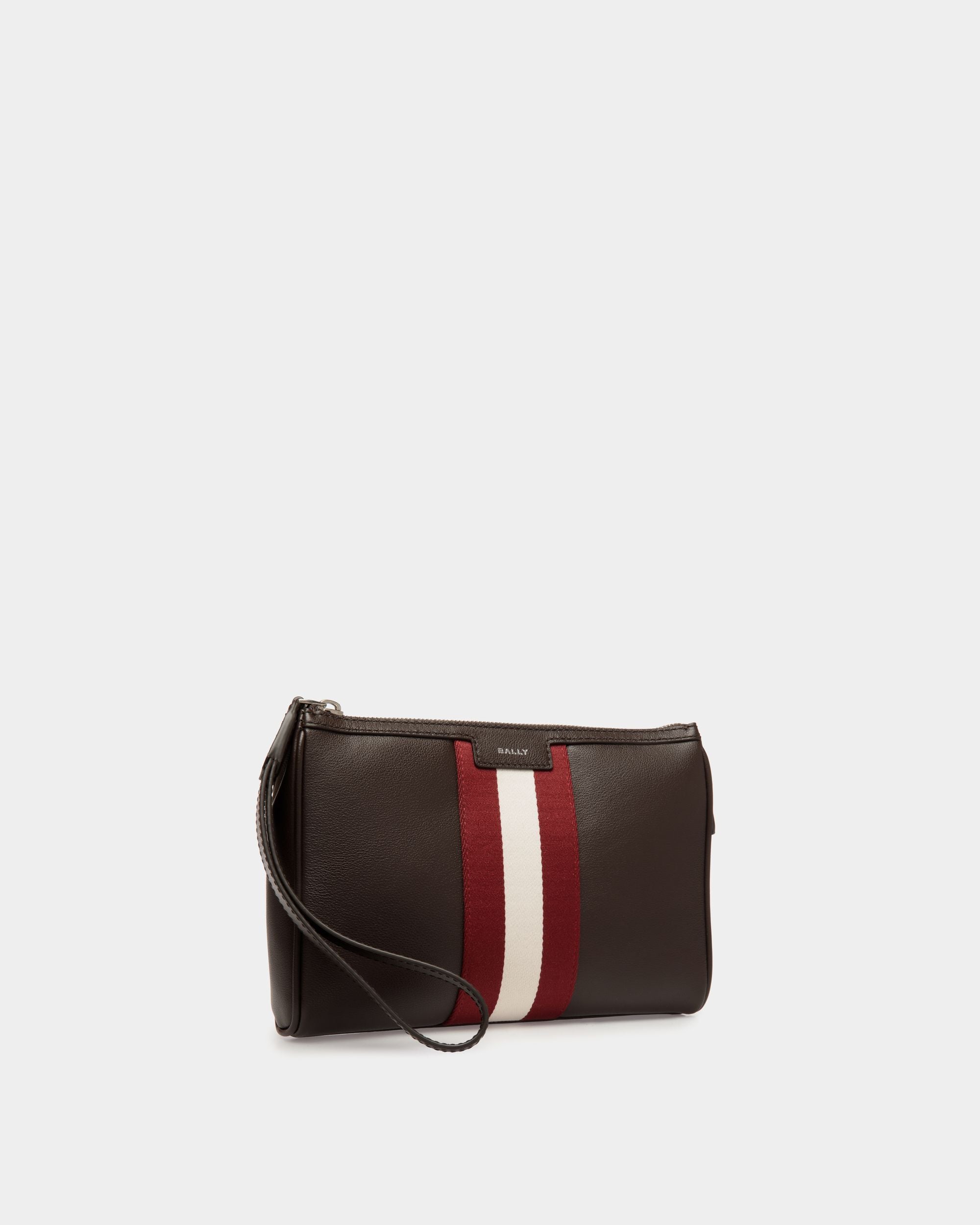 Code Pouch in Ebano Leather - Men's - Bally - 04