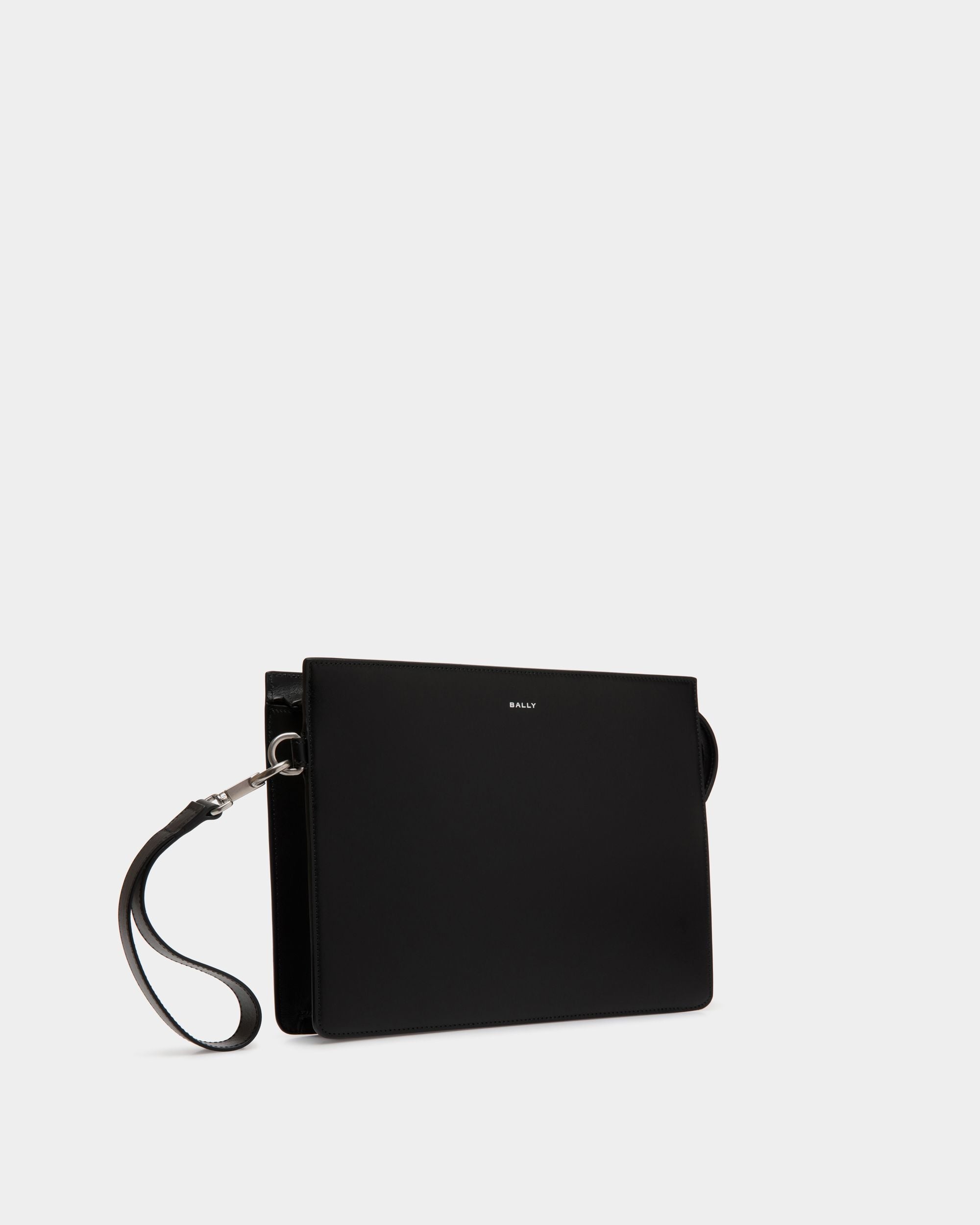 Deco Pouch in Black Leather - Men's - Bally - 03