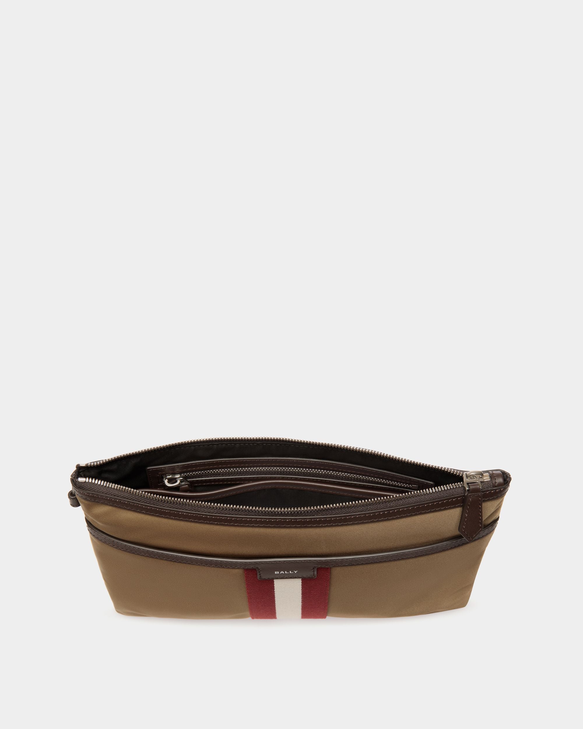 Code Pouch in Camel Nylon - Men's - Bally - 05