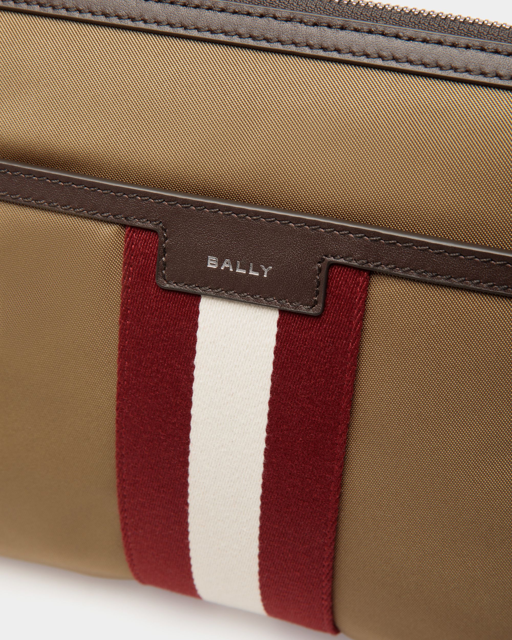 Code Pouch in Camel Nylon - Men's - Bally - 06