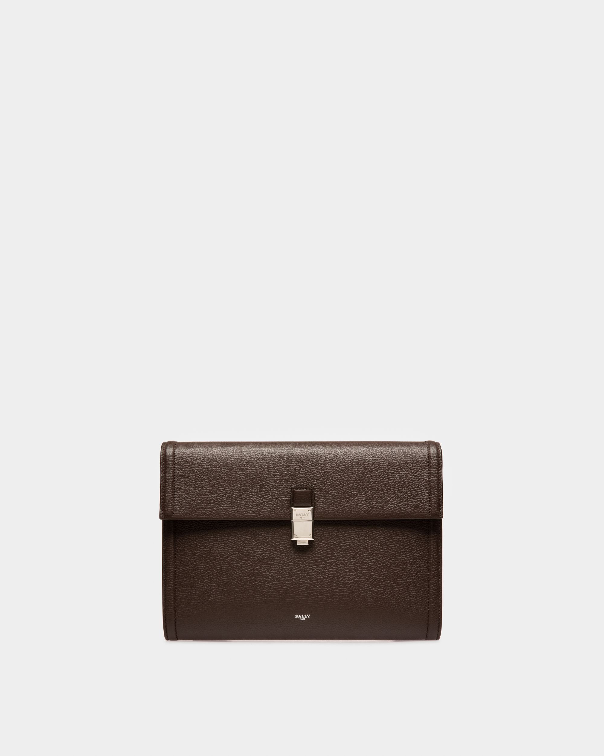 Soryan Leather Portfolio In Ebony Brown - Men's - Bally - 01