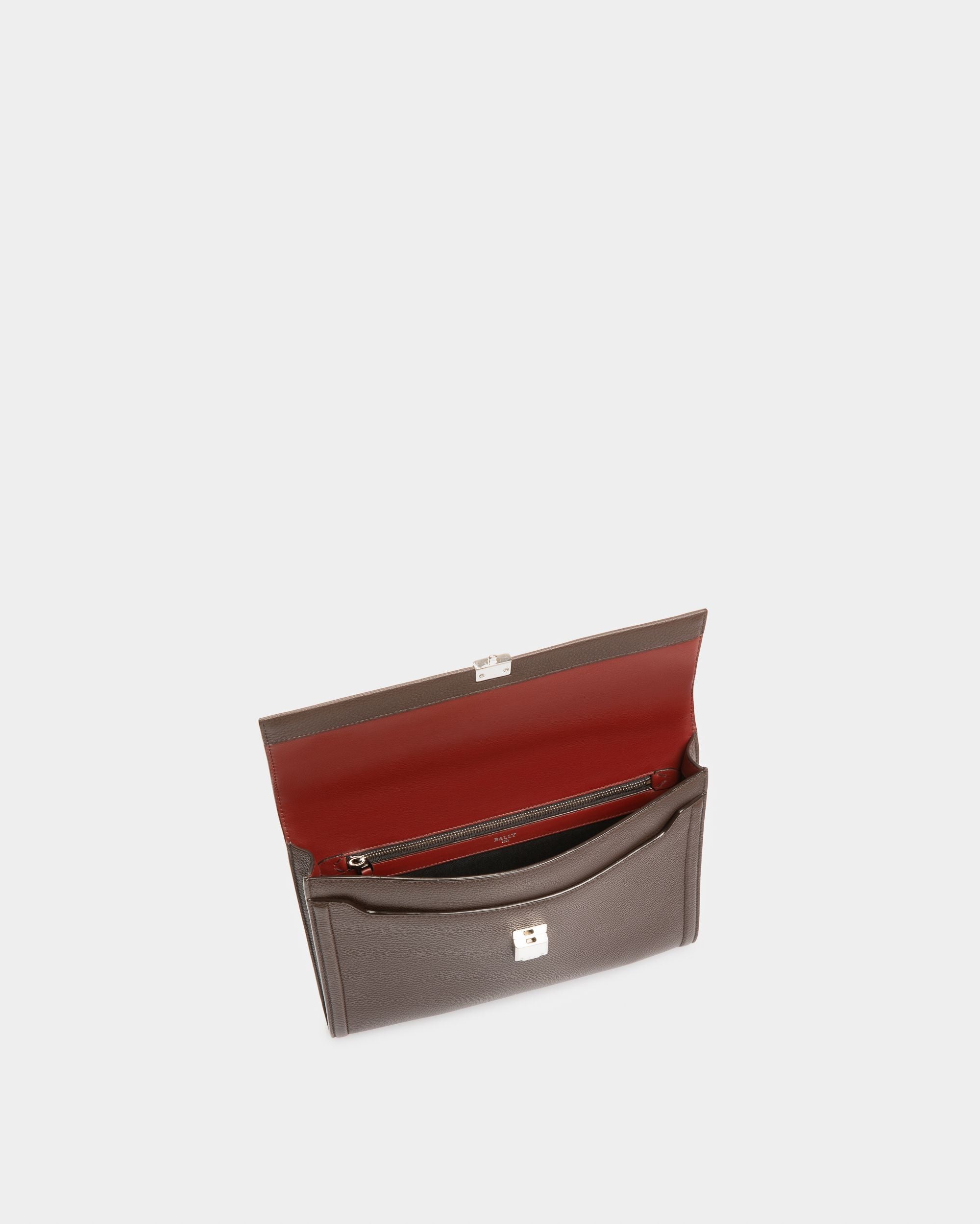 Soryan Leather Portfolio In Ebony Brown - Men's - Bally - 04