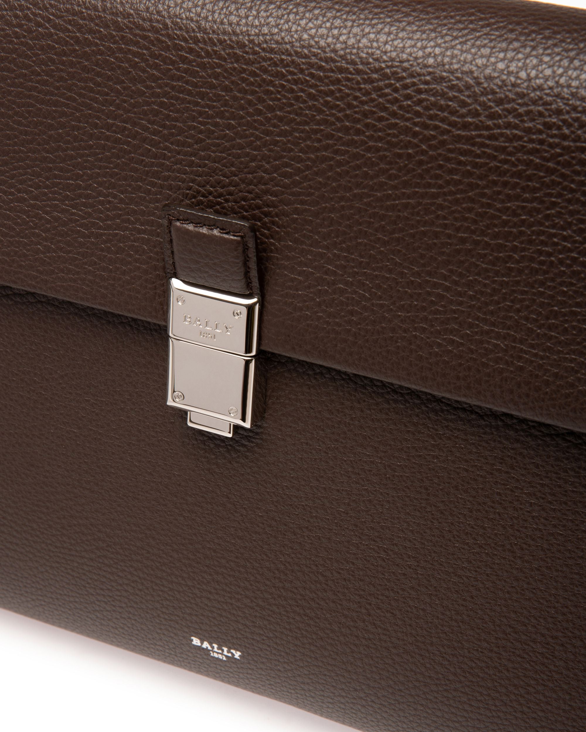 Soryan Leather Portfolio In Ebony Brown - Men's - Bally - 05