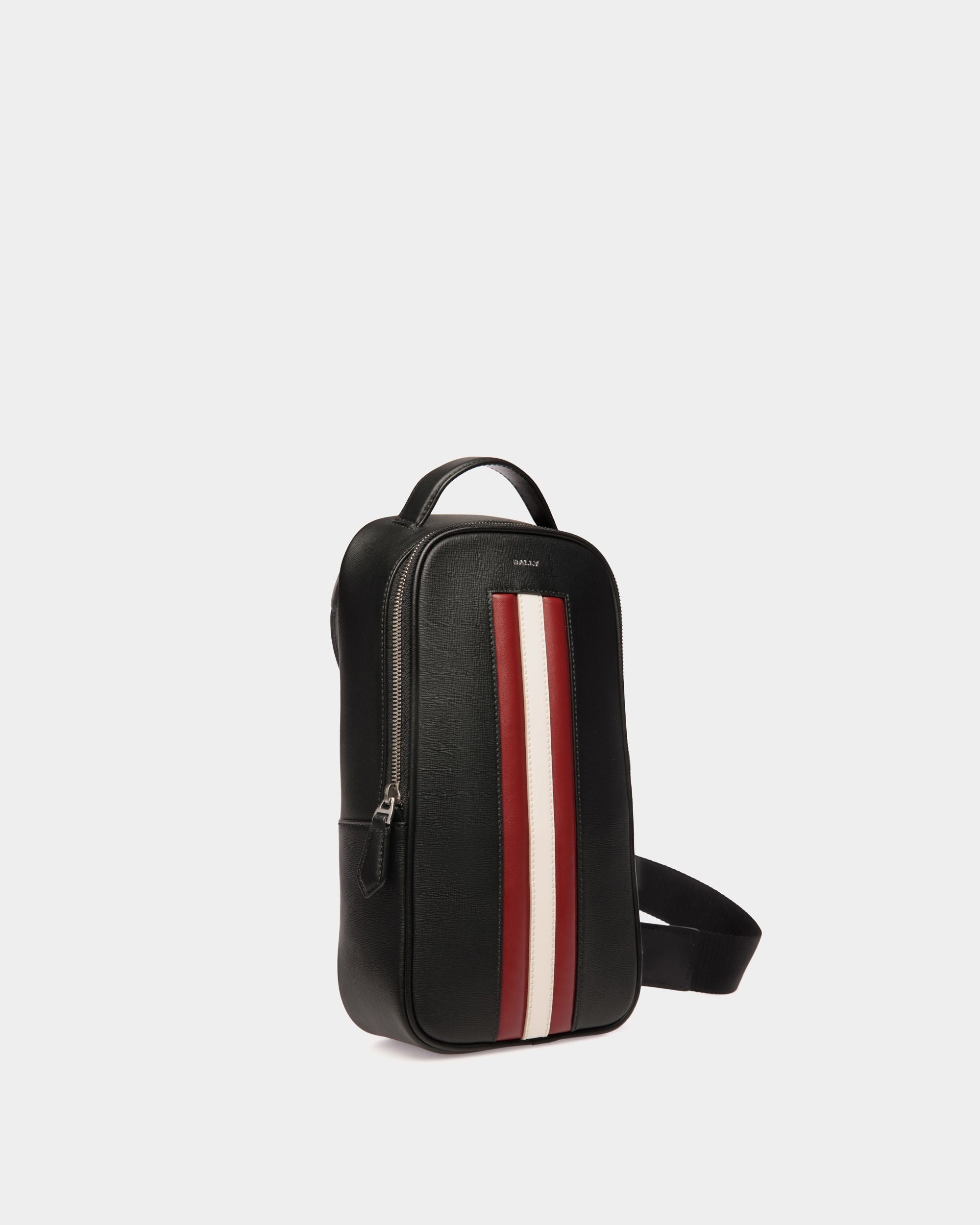 Mythos Sling Bag In Black Recycled Leather - Men's - Bally - 03