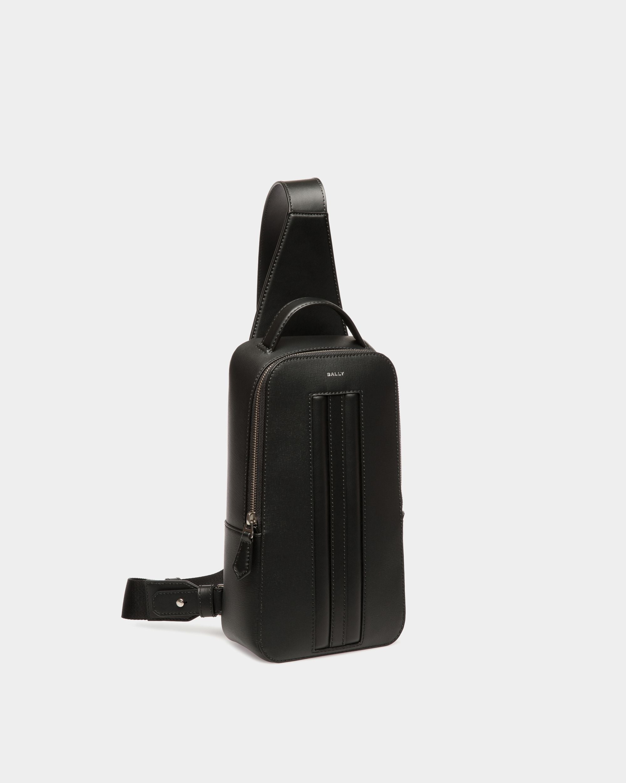 Mythos Sling Bag In Black Recycled Leather - Men's - Bally - 03