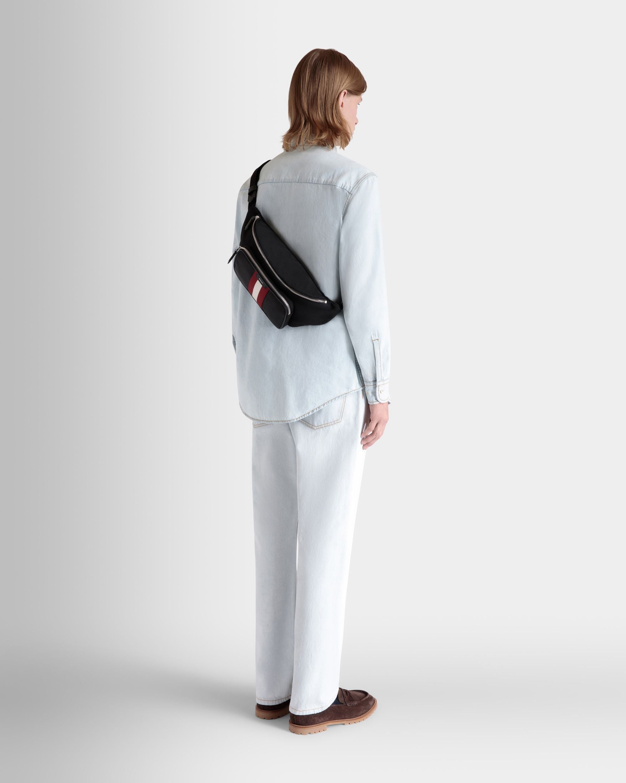 Code Belt Bag in Black Nylon - Men's - Bally - 02
