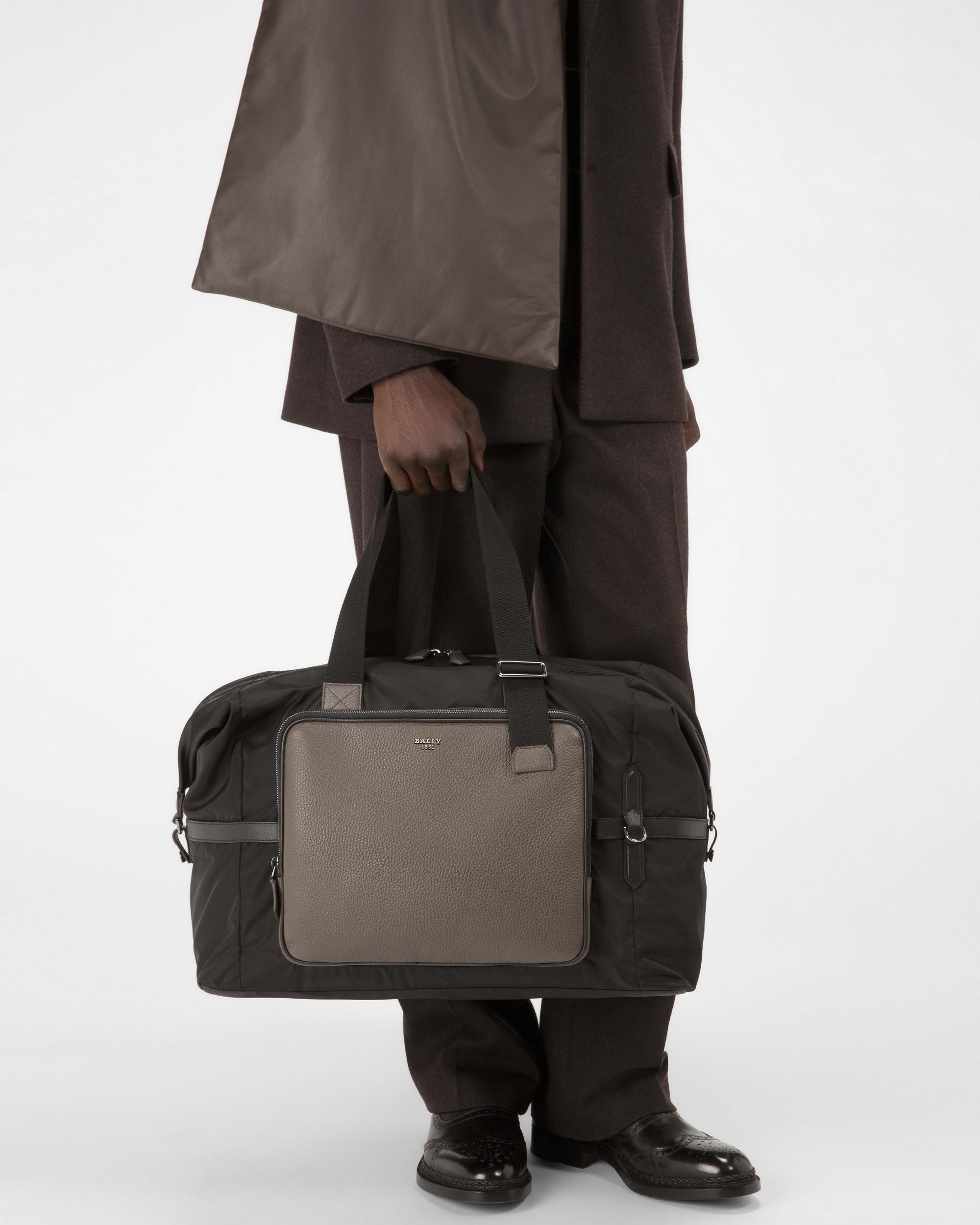 Balten Recycled Nylon Weekender In Black - Men's - Bally - 02
