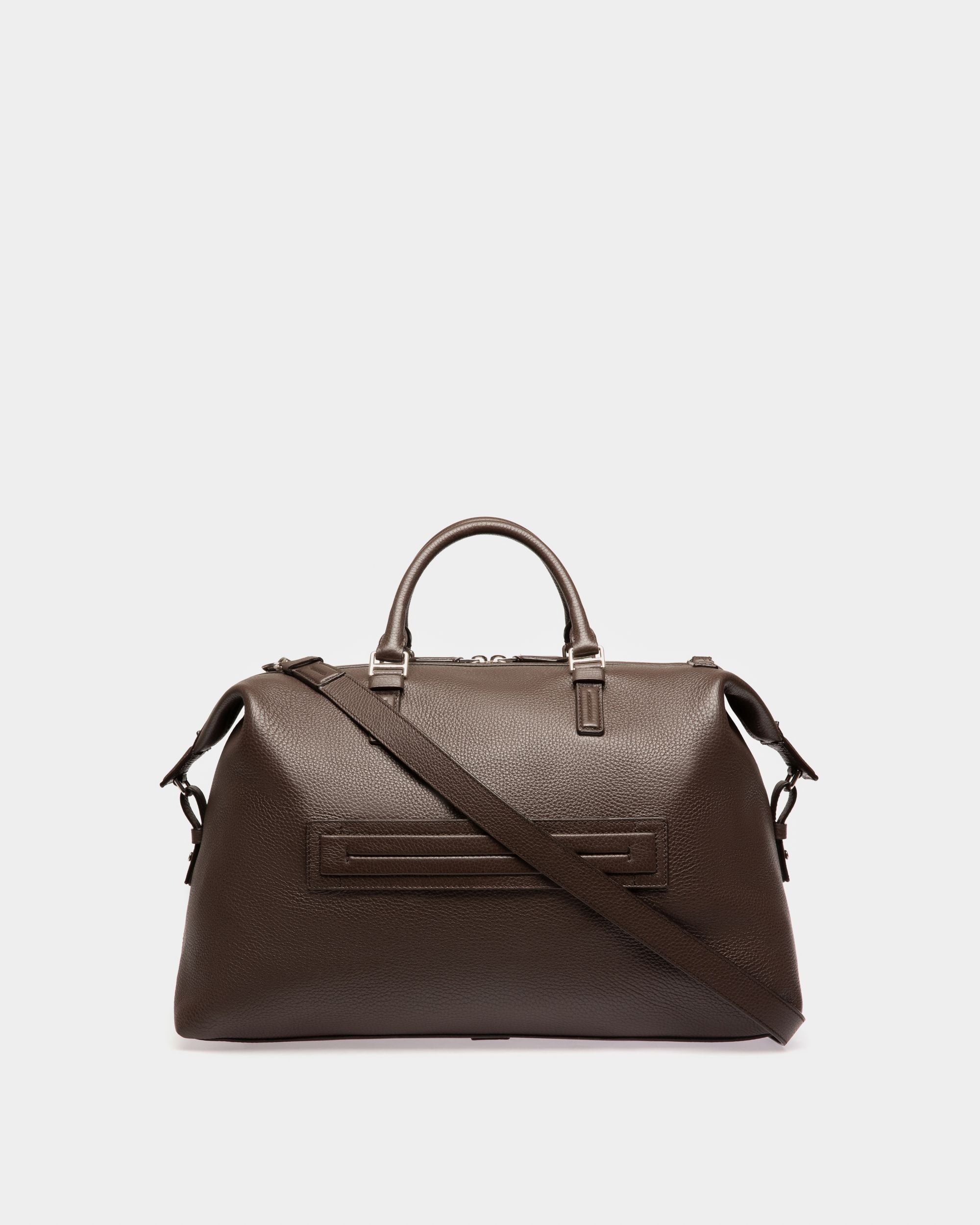 Sandri Leather Weekender Bag In Ebony Brown - Men's - Bally - 03
