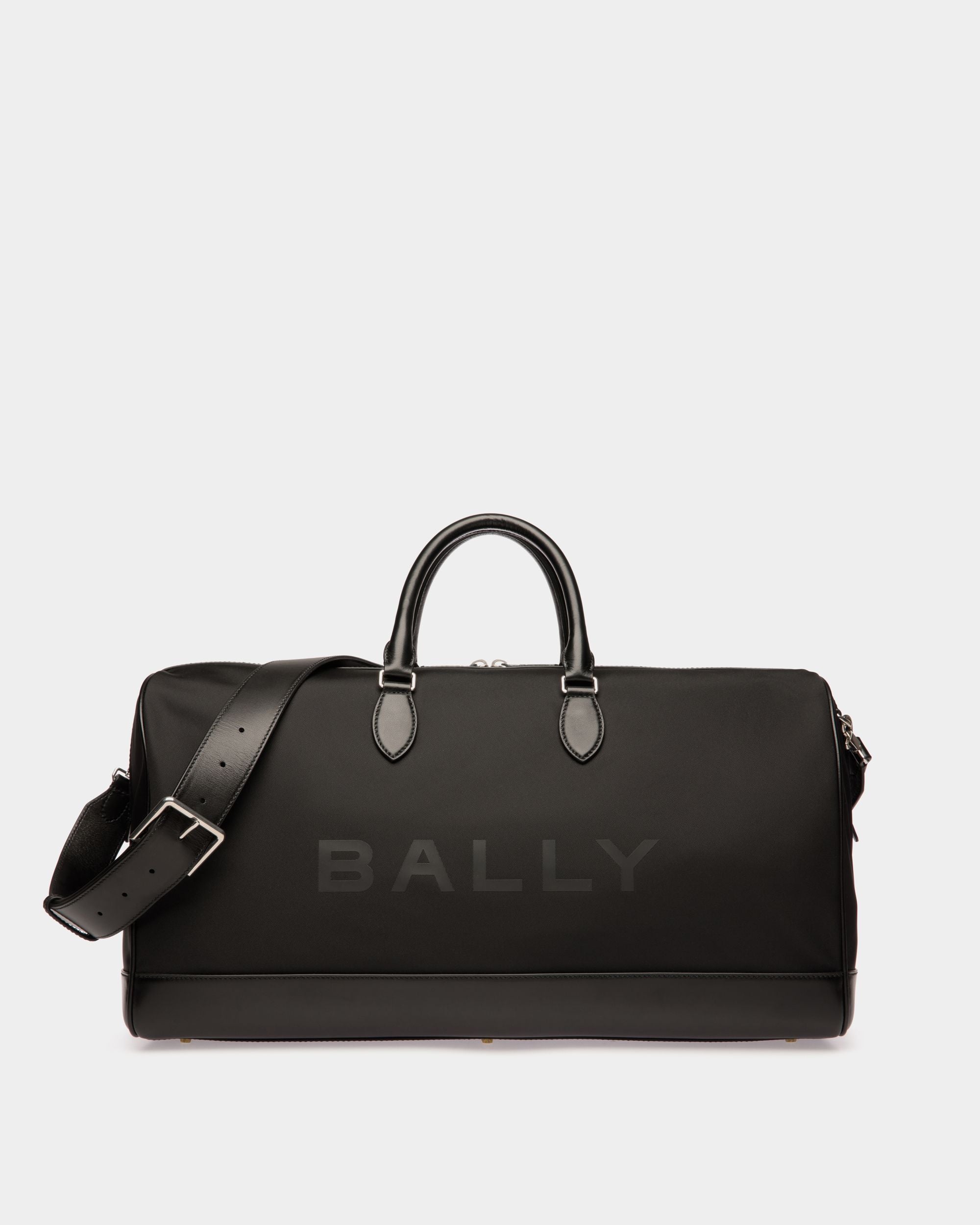Bar Weekender in Black Nylon And Leather - Men's - Bally - 01