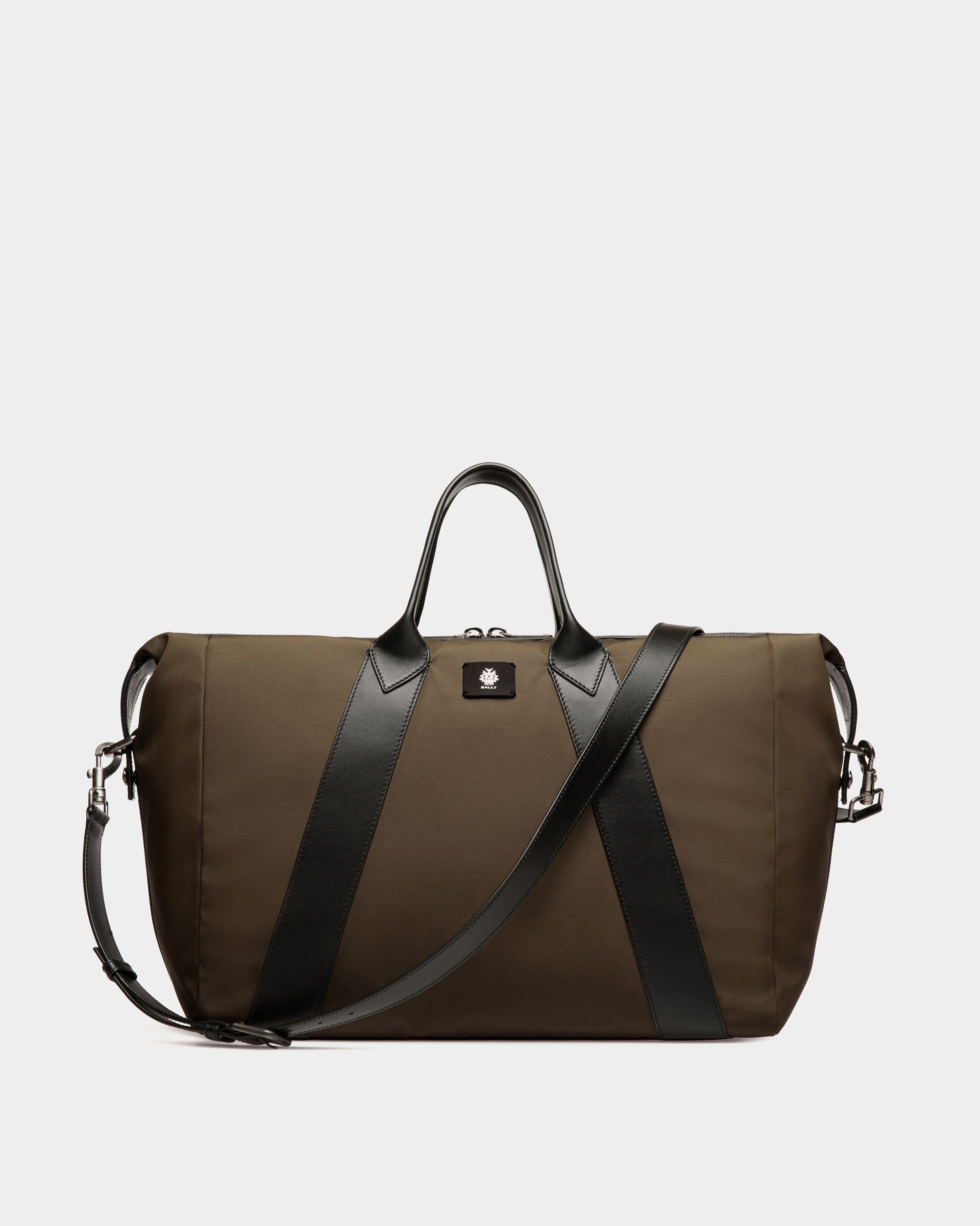 Adrien Brody Travel Collection Weekender In Military Green And Black Nylon - Men's - Bally - 01