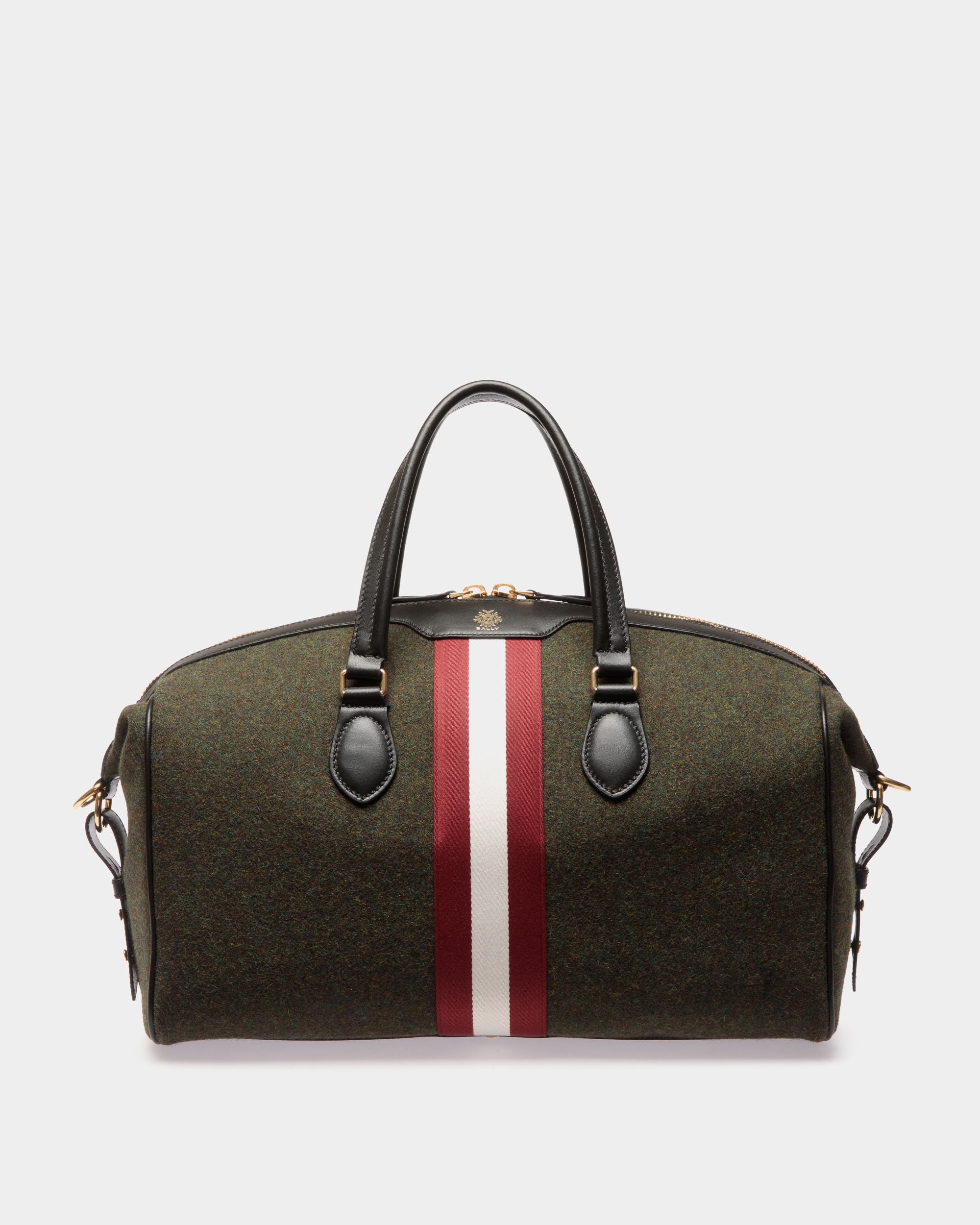 Beckett Weekender In Dark Green Wool And Leather - Men's - Bally - 01
