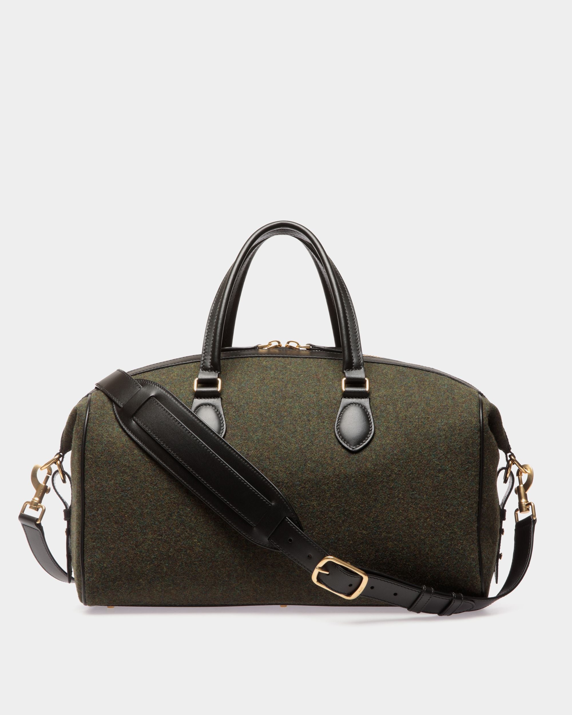 Beckett Weekender In Dark Green Wool And Leather - Men's - Bally - 03