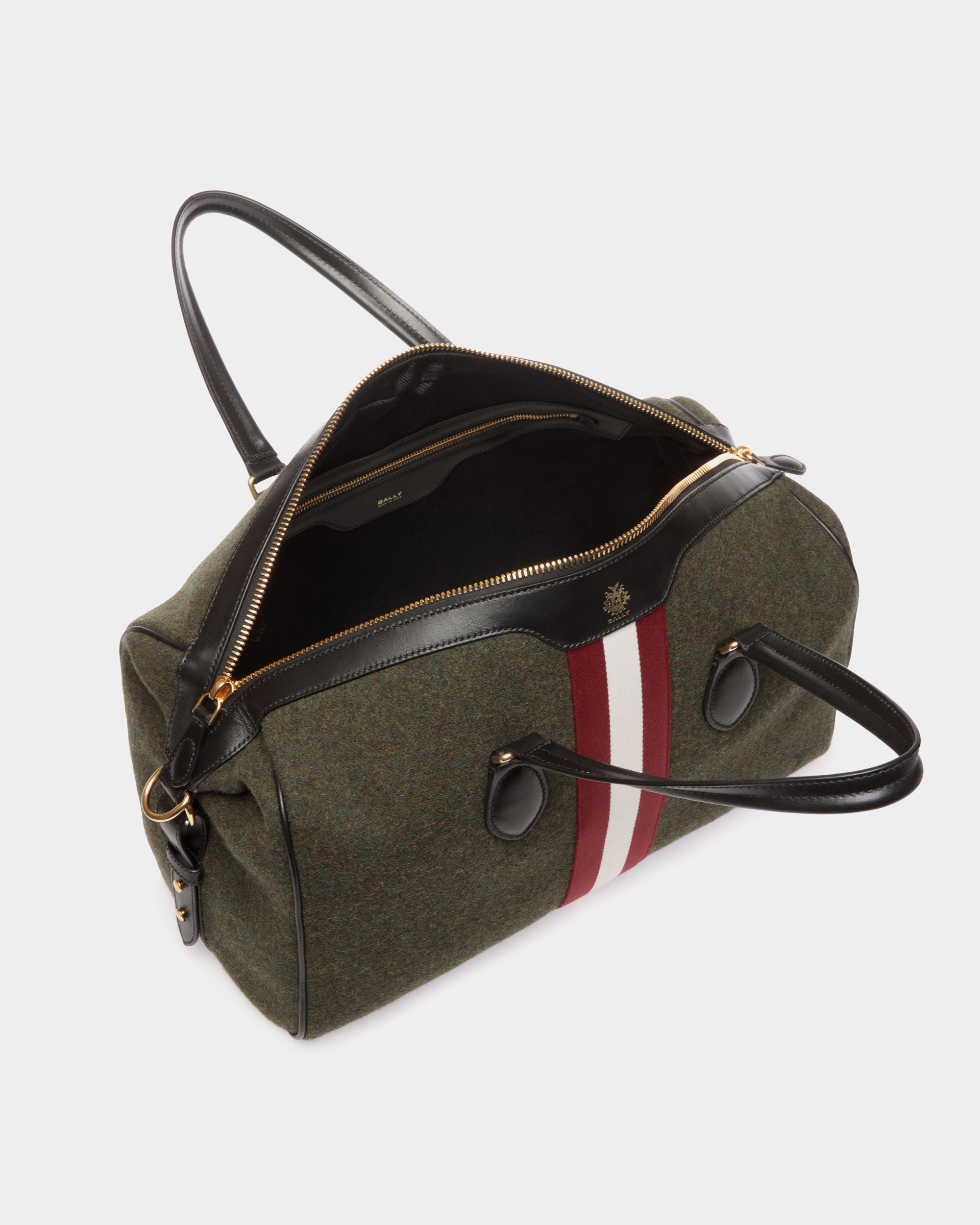 Beckett Weekender In Dark Green Wool And Leather - Men's - Bally - 05