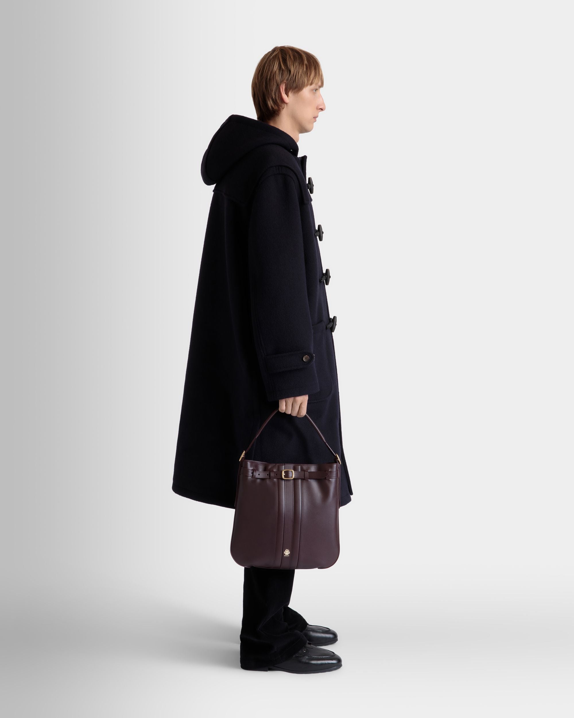 Beckett Crossbody Bag In Deep Burgundy Leather - Men's - Bally - 02