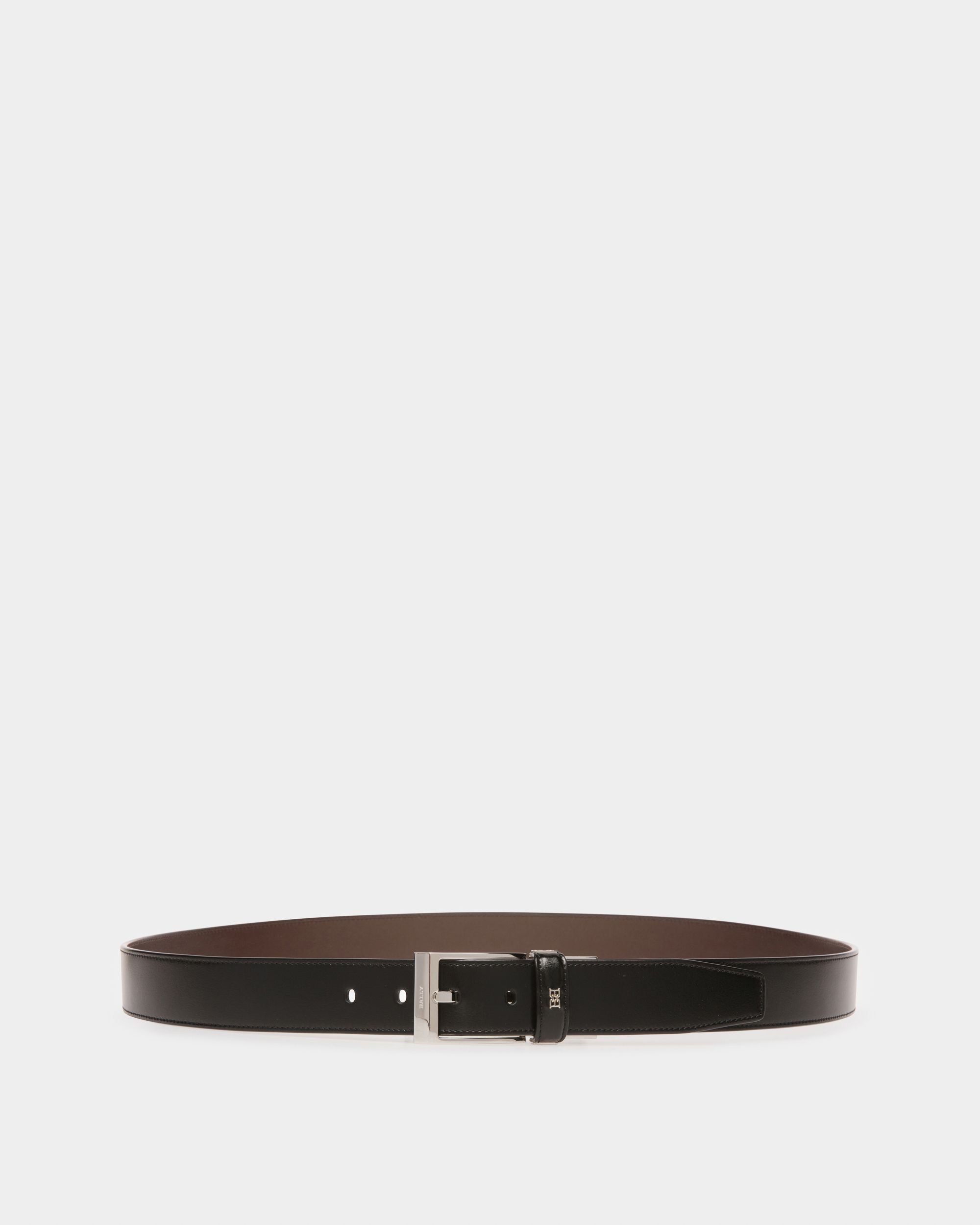 Shiff Leather 35mm Belt In Black And Brown - Men's - Bally - 01