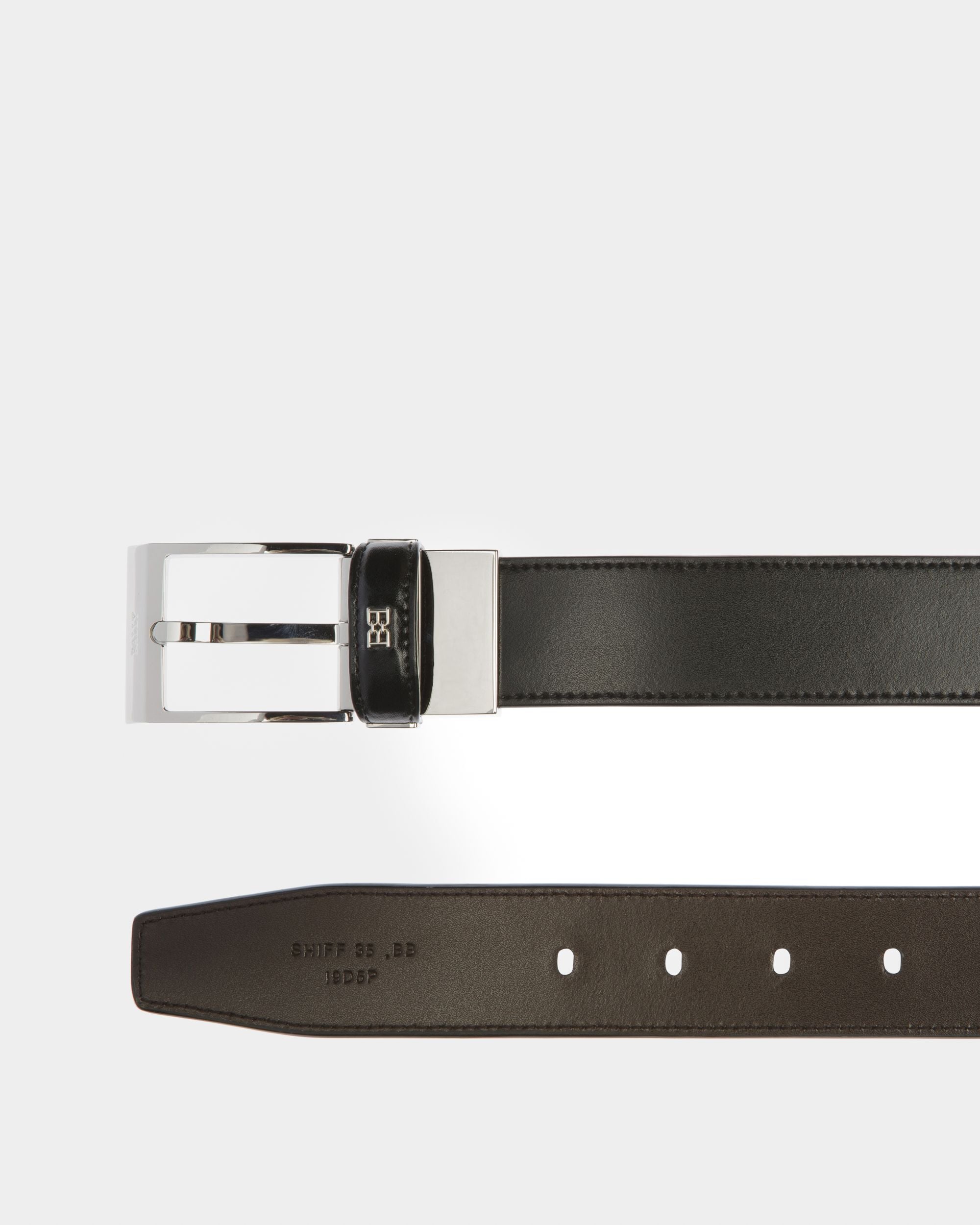 Shiff Leather 35mm Belt In Black And Brown - Men's - Bally - 02