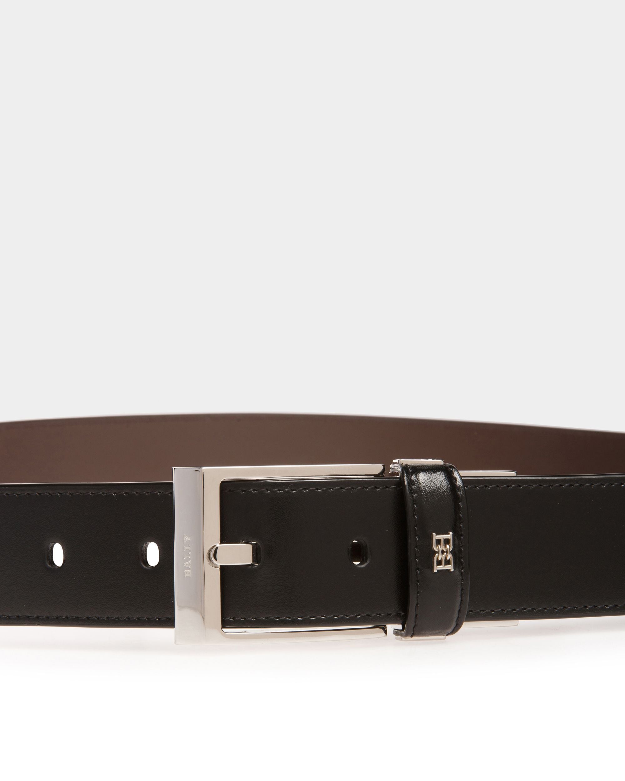 Shiff Leather 35mm Belt In Black And Brown - Men's - Bally - 03