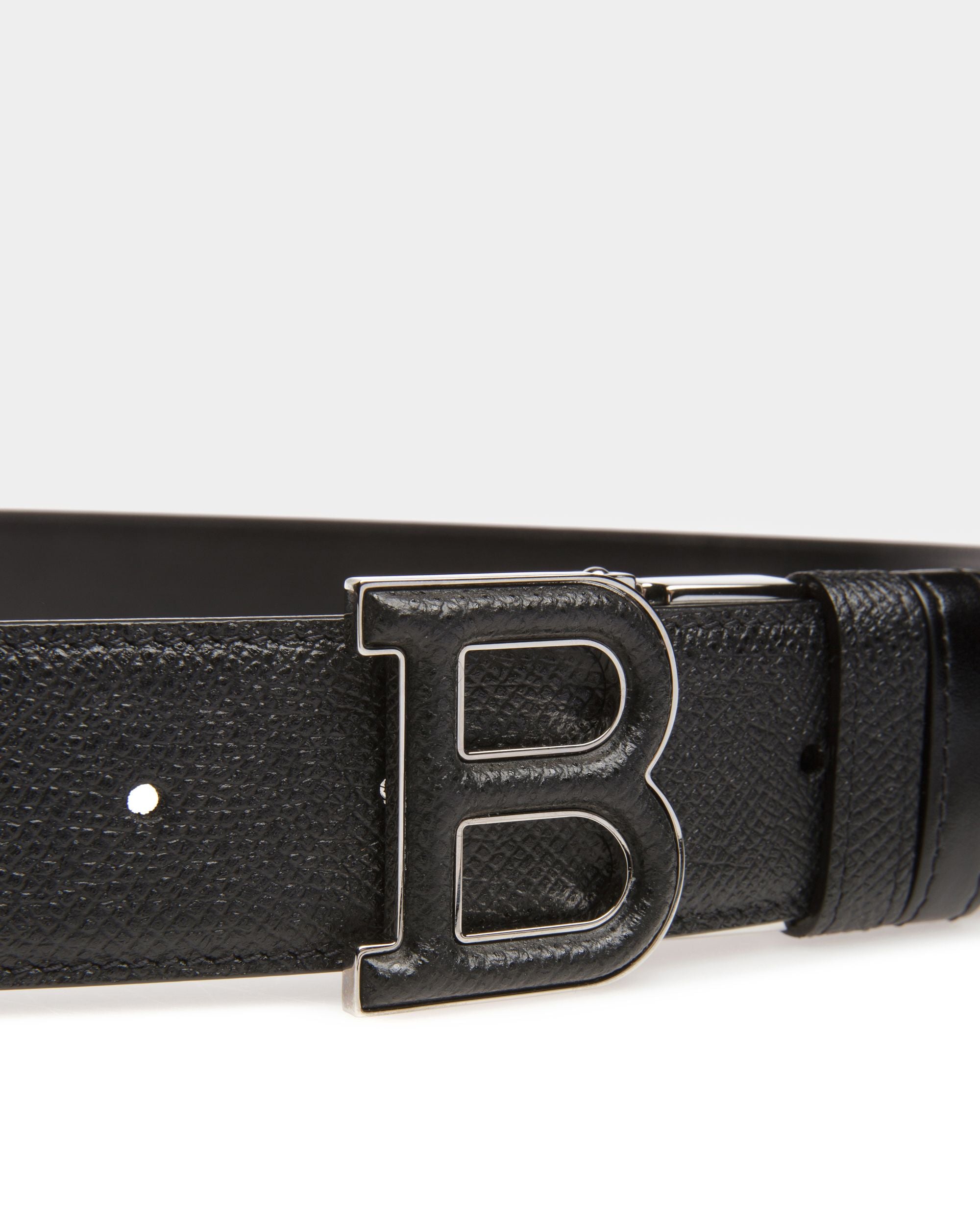 B Leather 35mm Belt In Black - Men's - Bally - 03