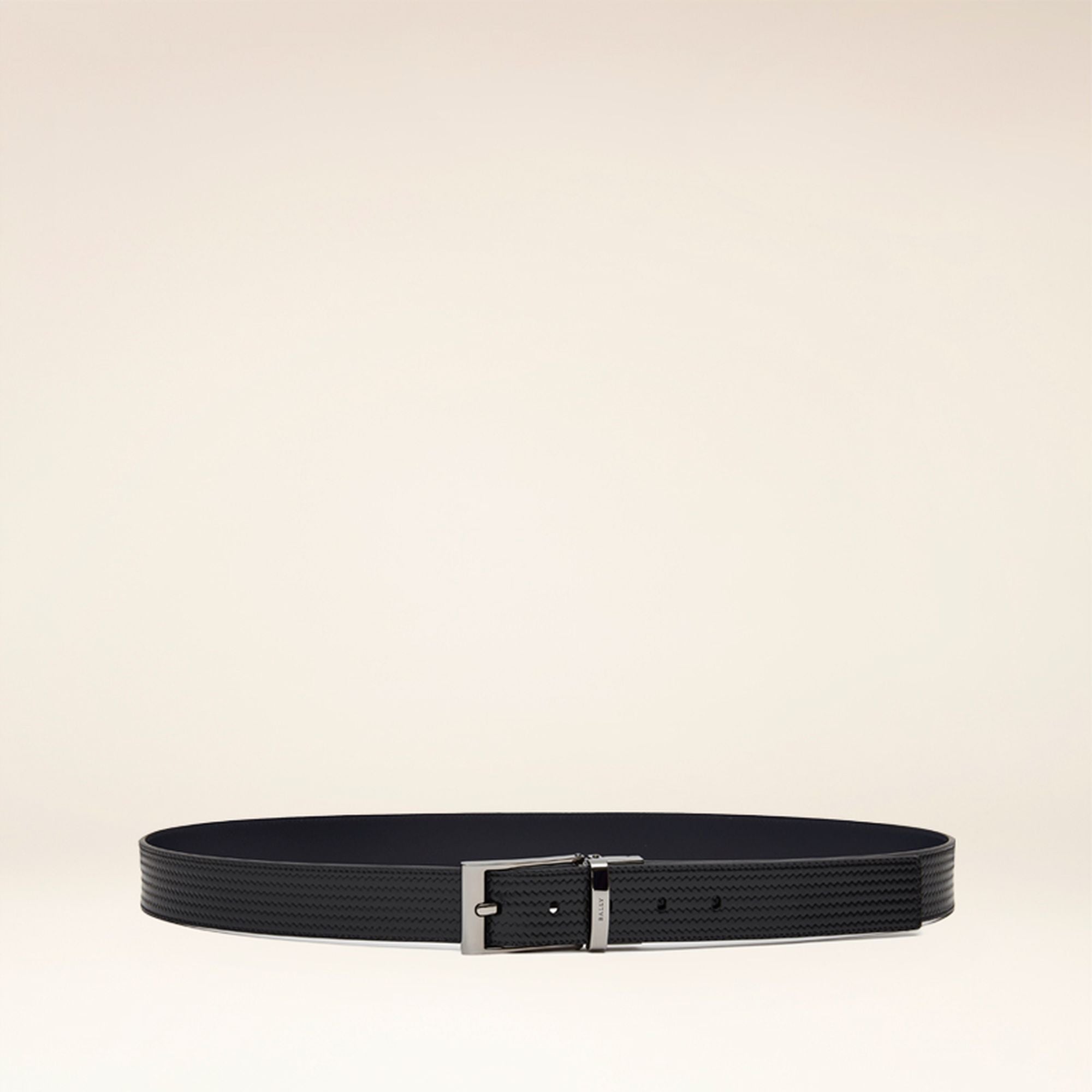 Men's Casual Black Leather Belt - Men's - Bally - 01