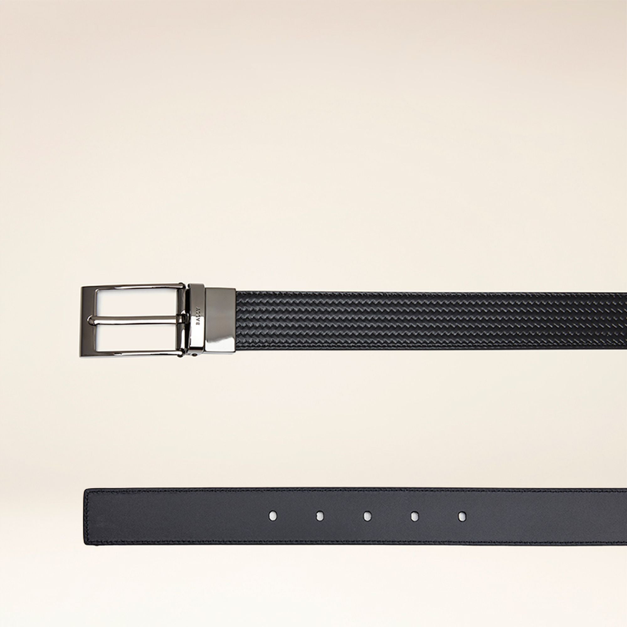 Men's Casual Black Leather Belt - Men's - Bally - 02