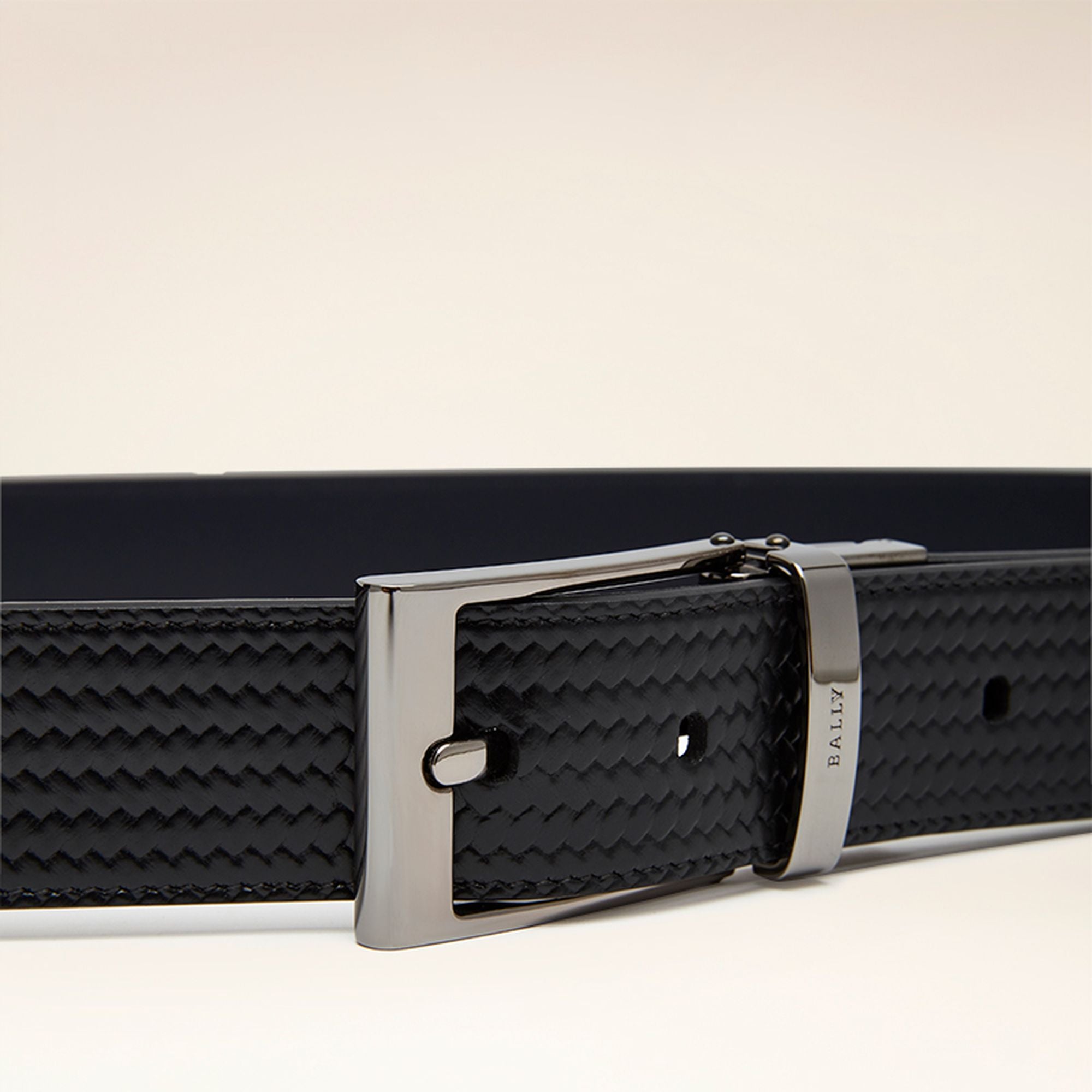 Men's Casual Black Leather Belt - Men's - Bally - 03