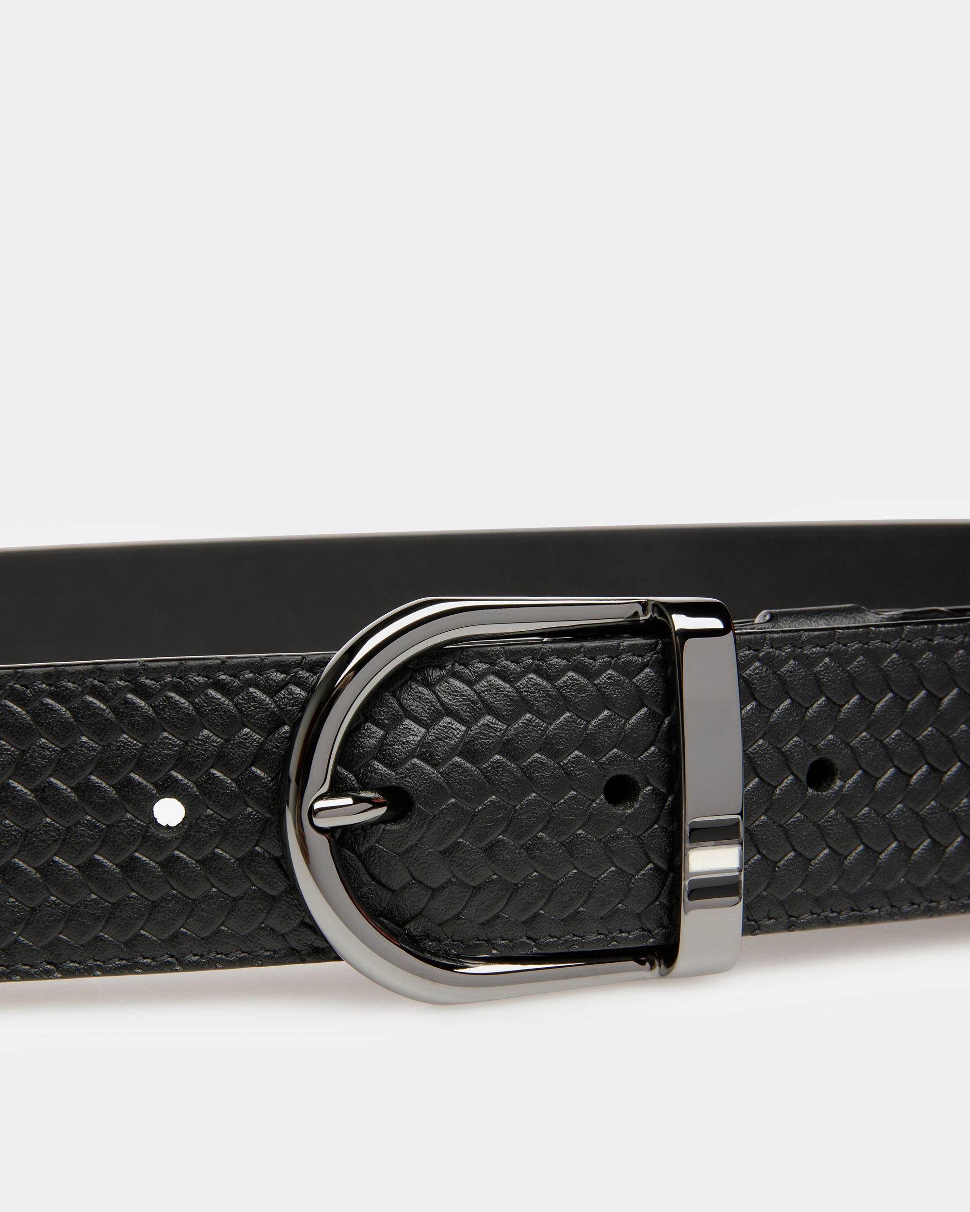 Darkon Leather Belt In Black - Men's - Bally - 03