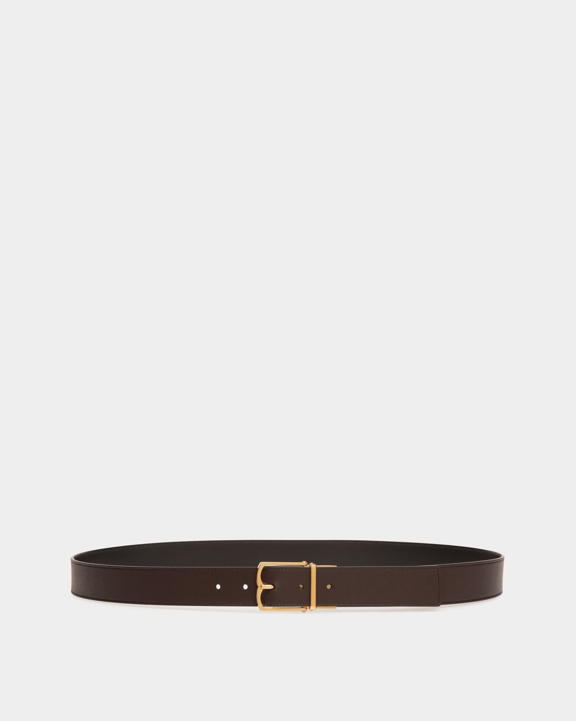 Dress Belt In Brown And Black Leather - Men's - Bally - 01