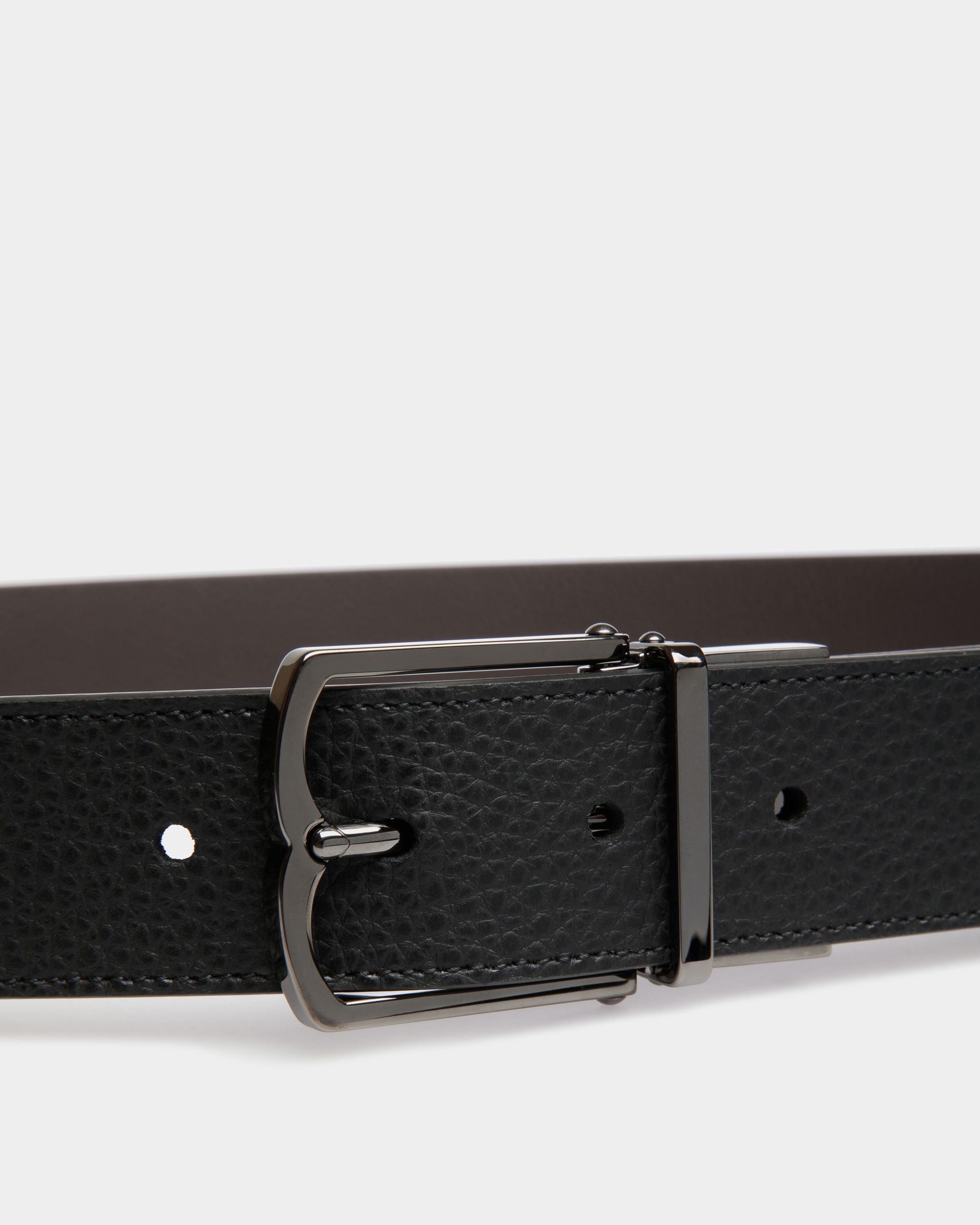 Dress Adjustable-Reversible Belt In Brown  Leather - Men's - Bally - 03
