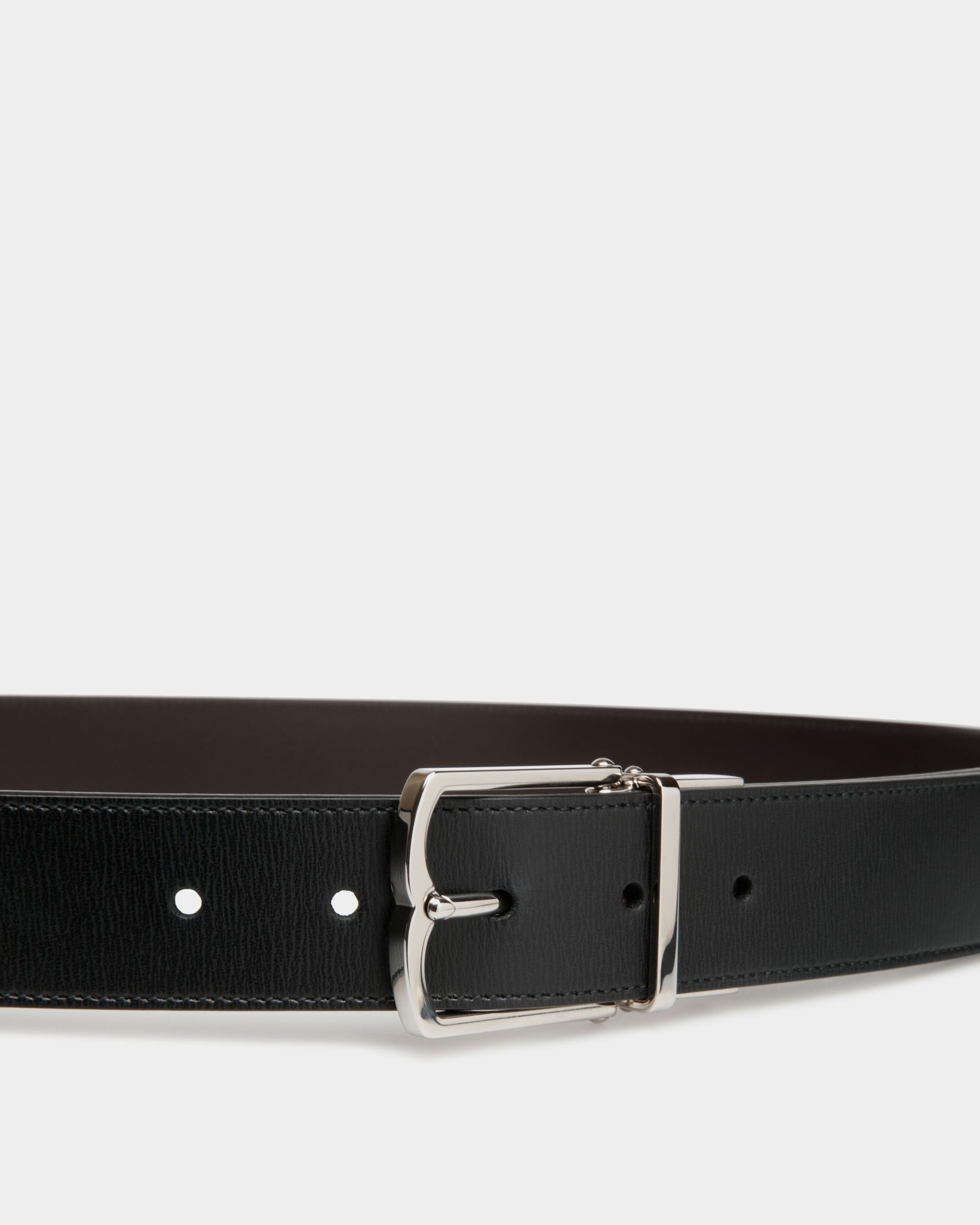 Country 35mm Reversible And Adjustable Belt In Black And Ebano Leather - Men's - Bally - 03
