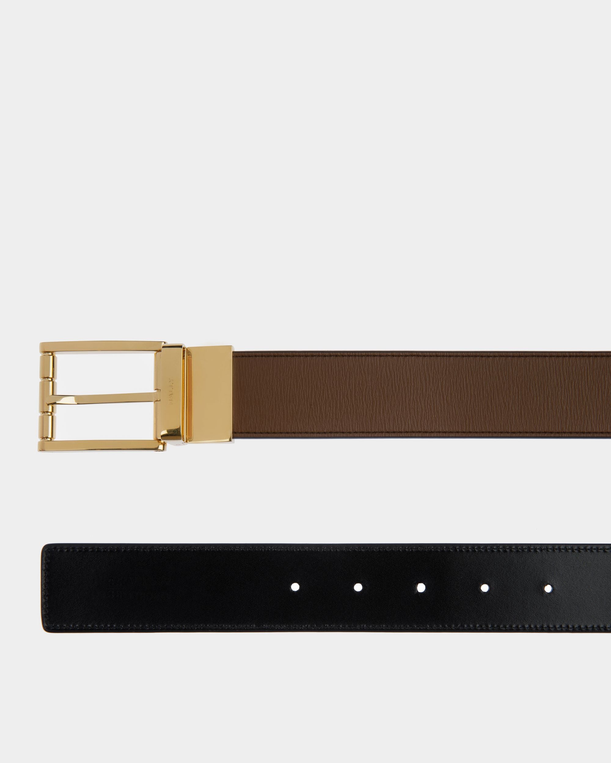 Astory 35mm Reversible And Adjustable Belt In Brown And Black Leather - Men's - Bally - 02