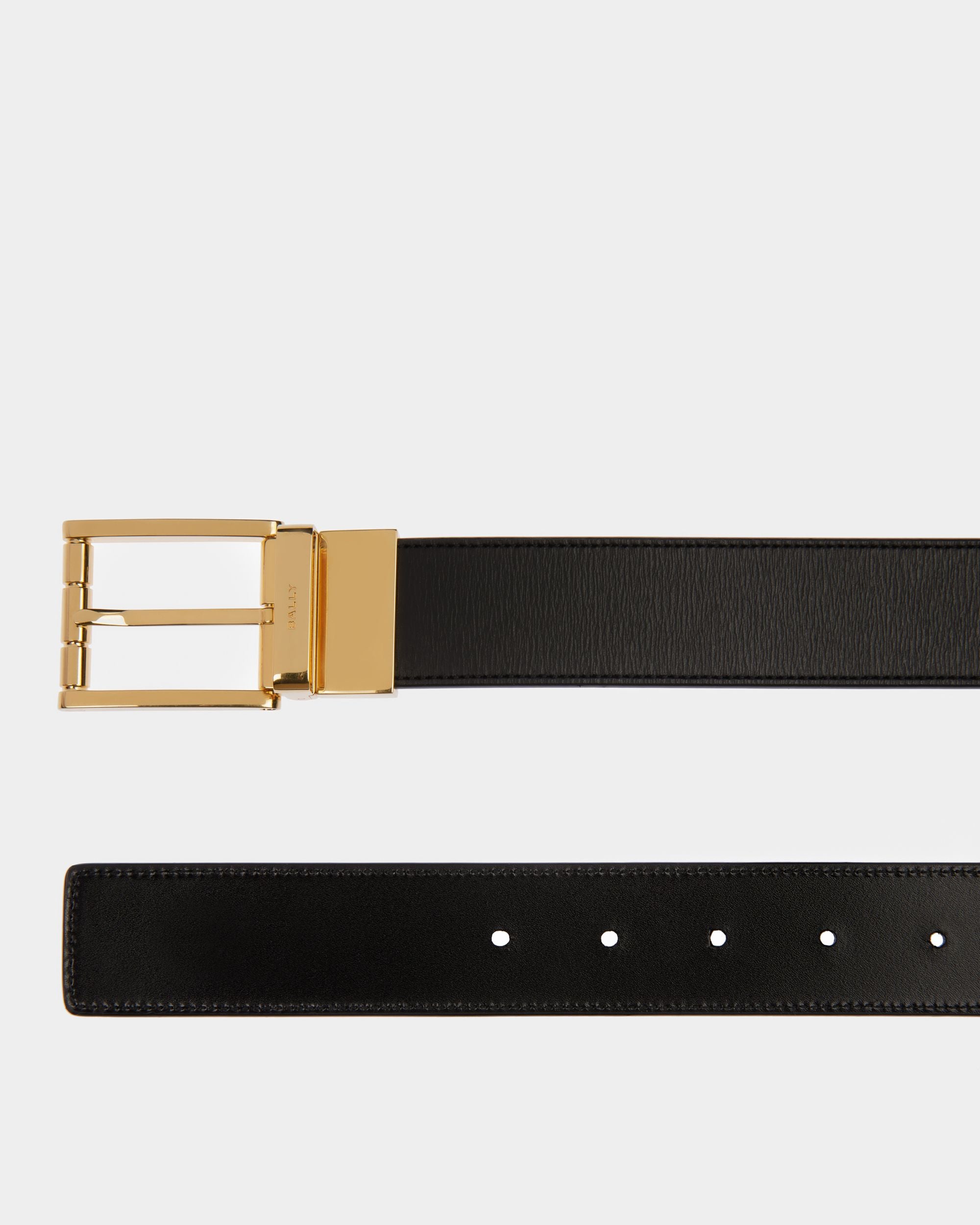 Dress Belt In Black Leather - Men's - Bally - 02