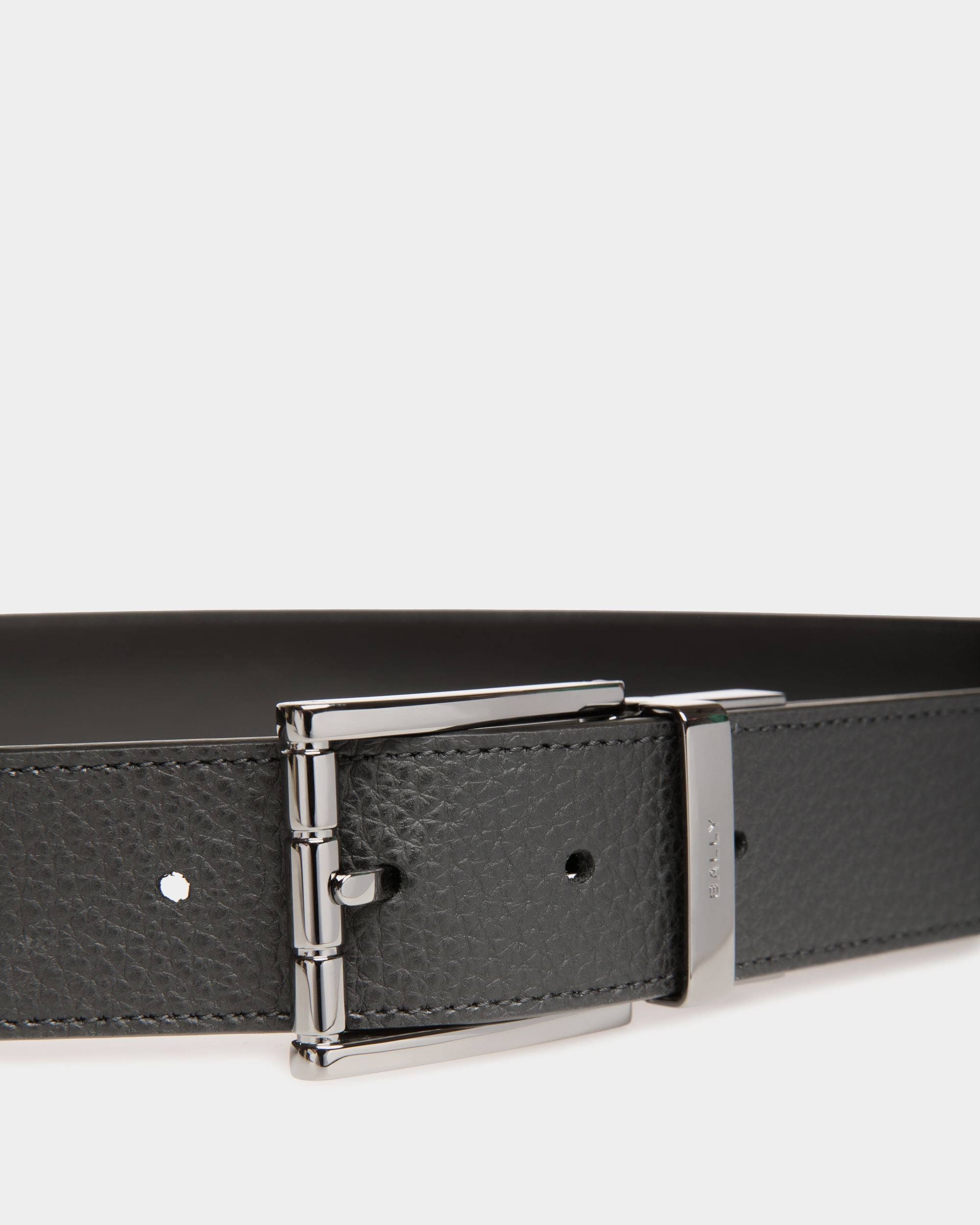 Astory 35mm Reversible And Adjustable Belt in Black Leather - Men's - Bally - 04