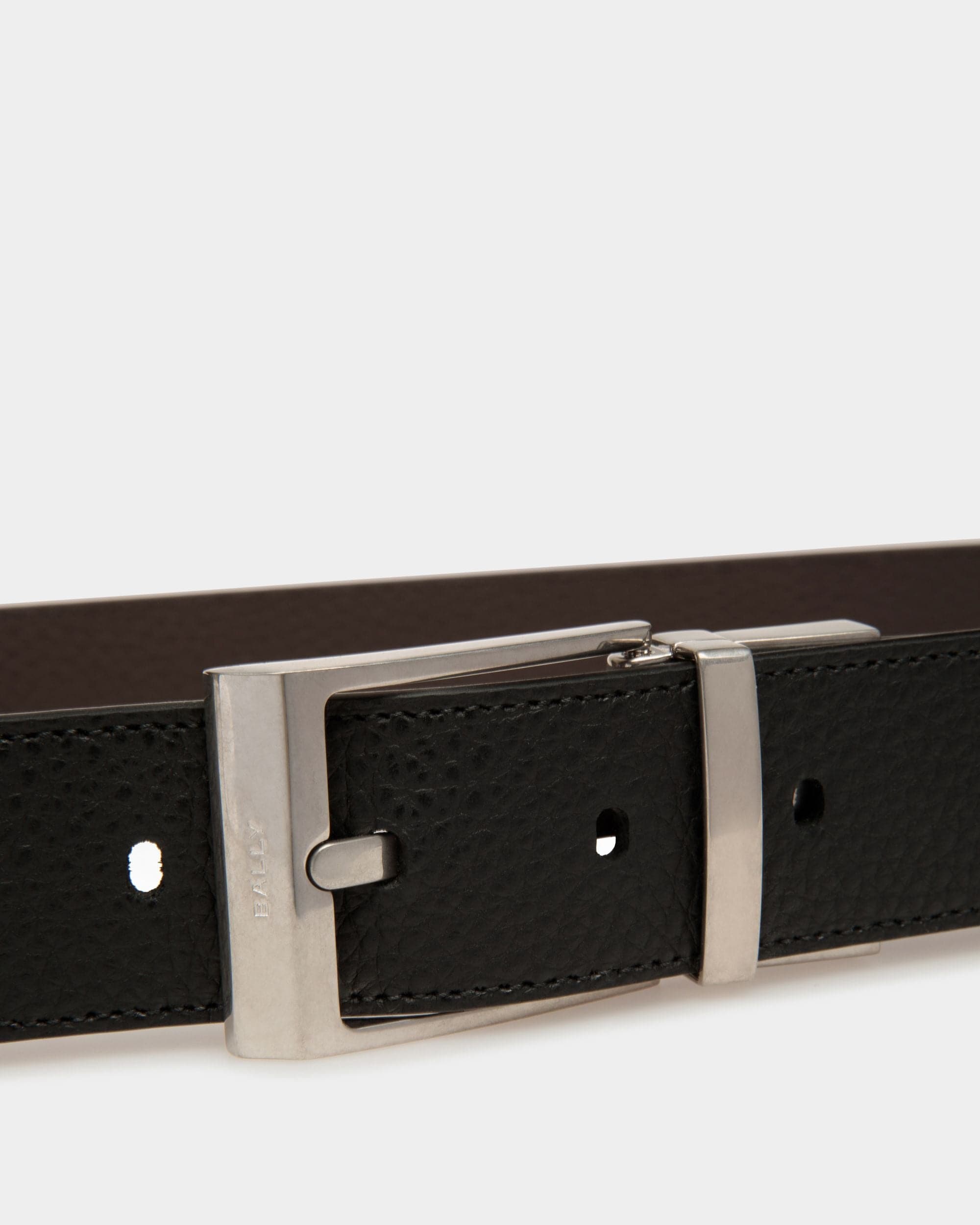 Bally men's leather belt top
