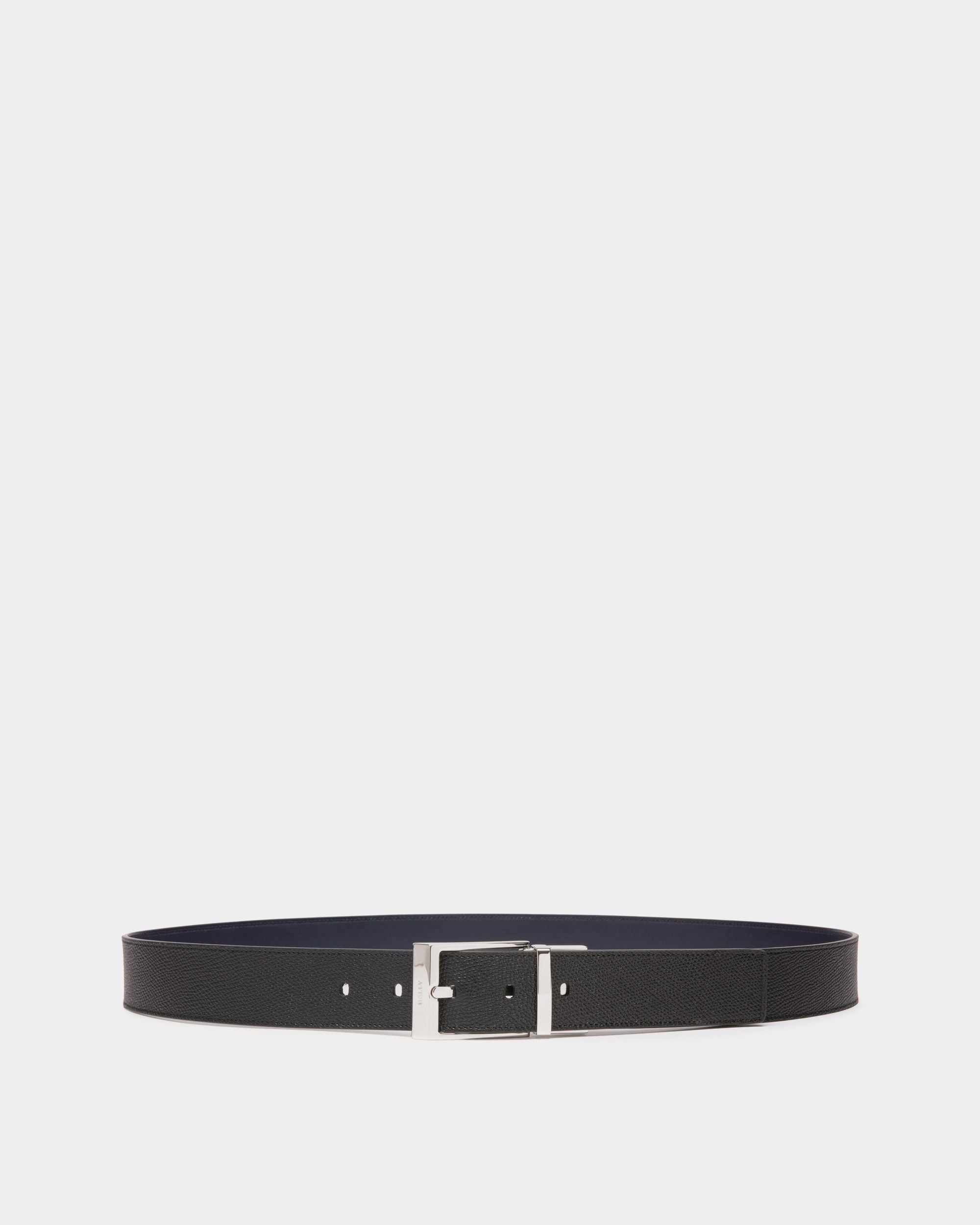 Shiffie 35mm Reversible And Adjustable Belt in Black And Navy Blue Leather - Men's - Bally - 01