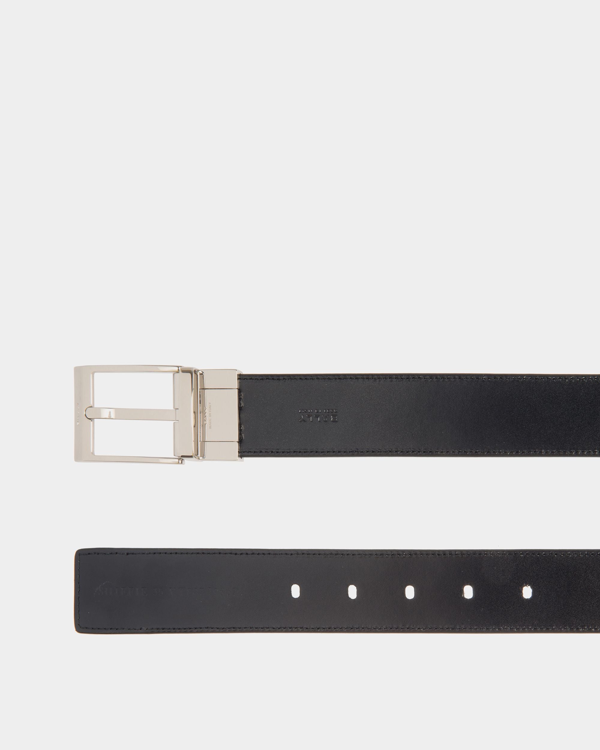 Shiffie 35mm Reversible And Adjustable Belt in Black And Navy Blue Leather - Men's - Bally - 02