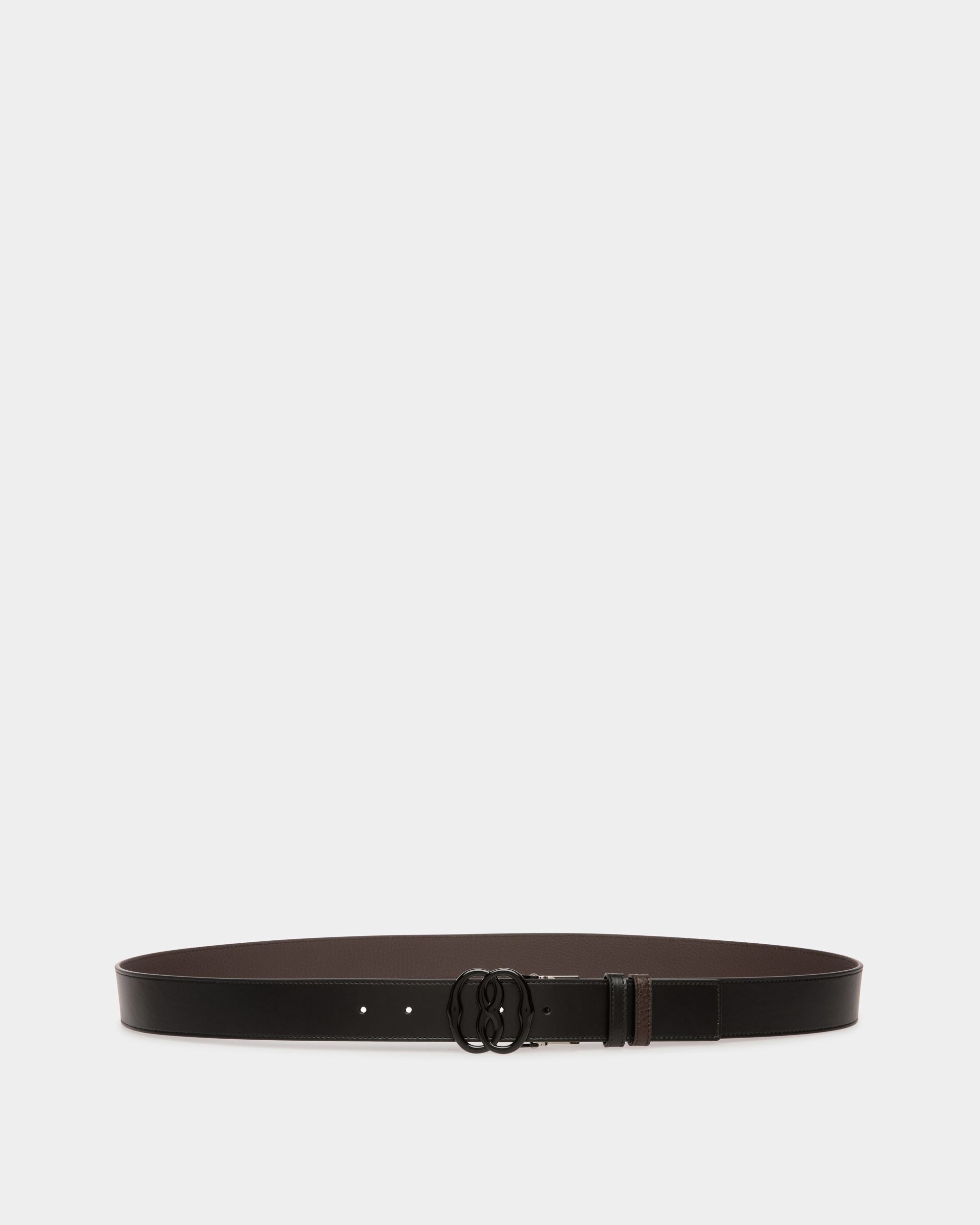 Bally Iconic Buckle Adjustable-Reversible Belt In Black Leather - Men's - Bally - 01