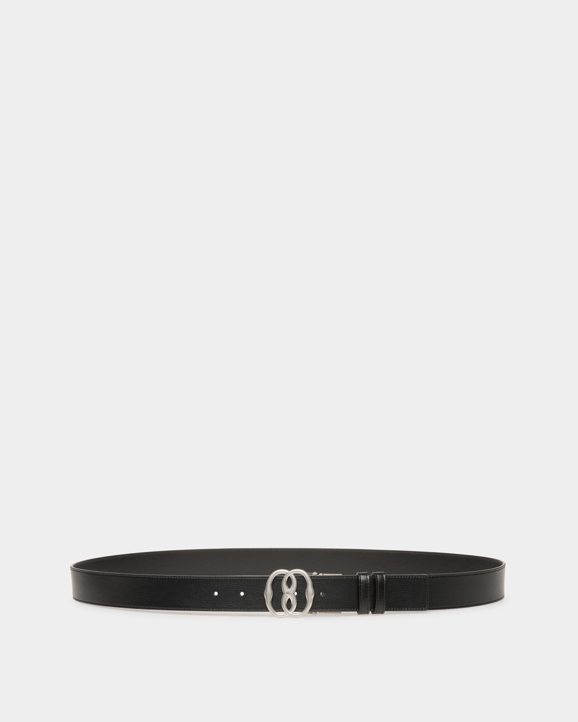 Emblem 35mm Reversible & Adjustable Belt In Black Leather - Men's - Bally - 01