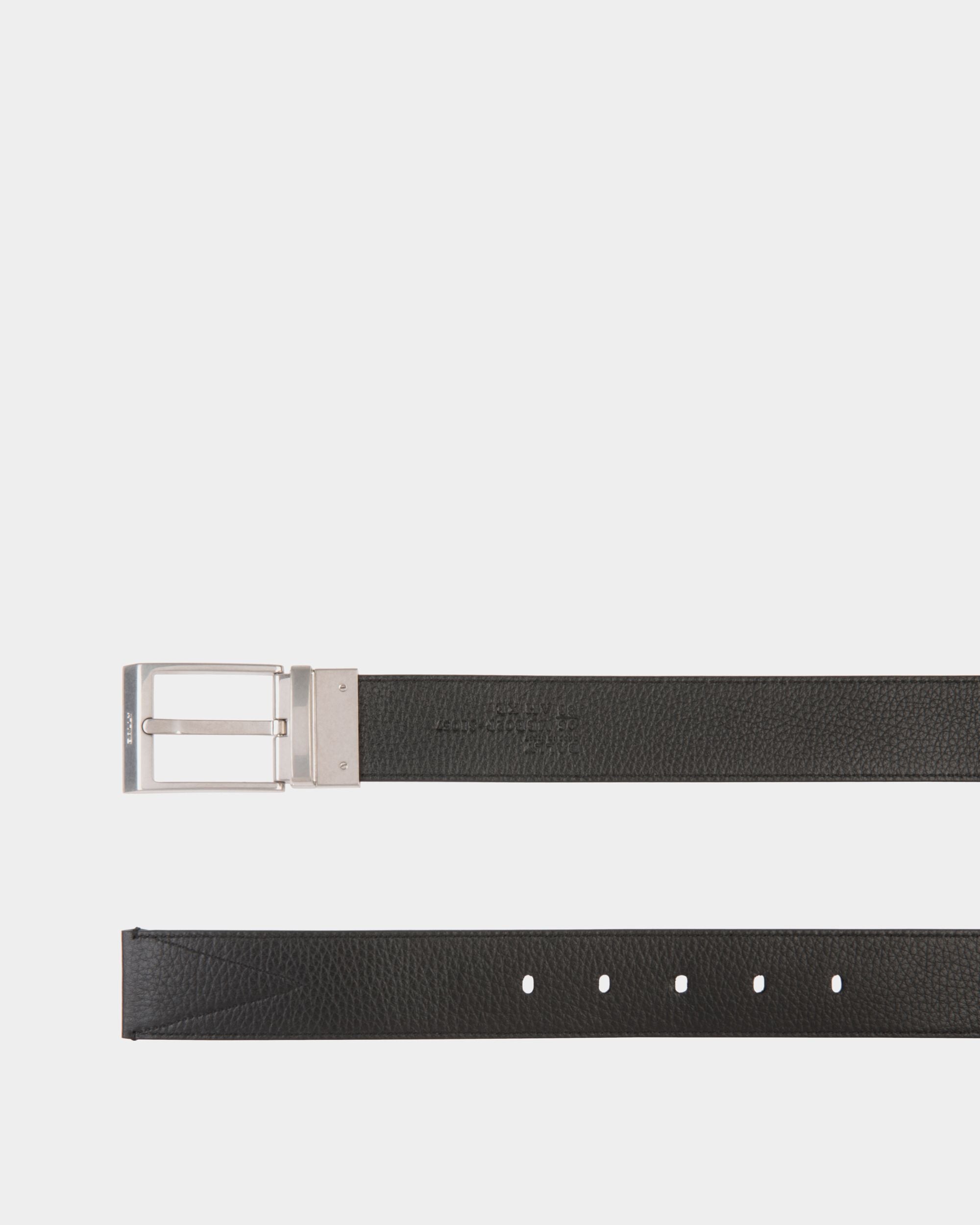 Shiffie 35mm Reversible Belt in Black and White Fabric And Leather - Men's - Bally - 02