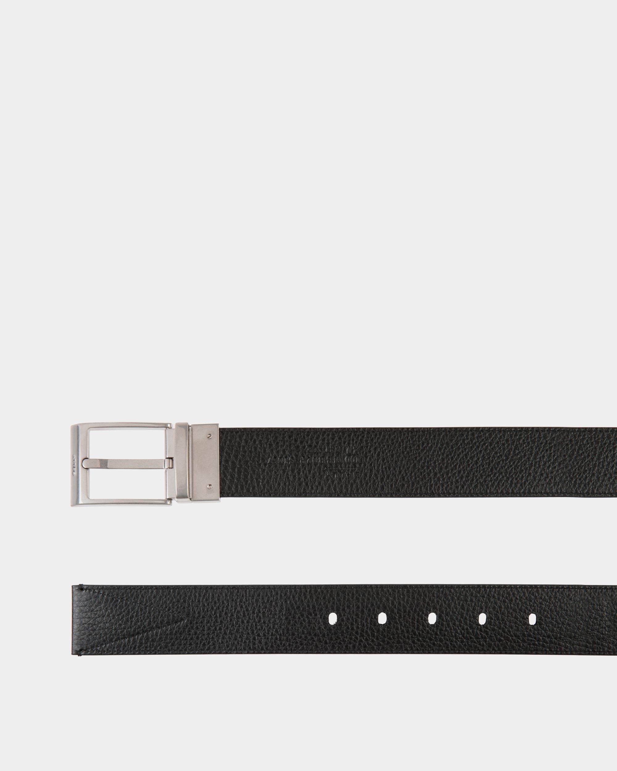 Shiffie 35mm Reversible Belt In Red, White and Black Fabric And Leather - Men's - Bally - 02