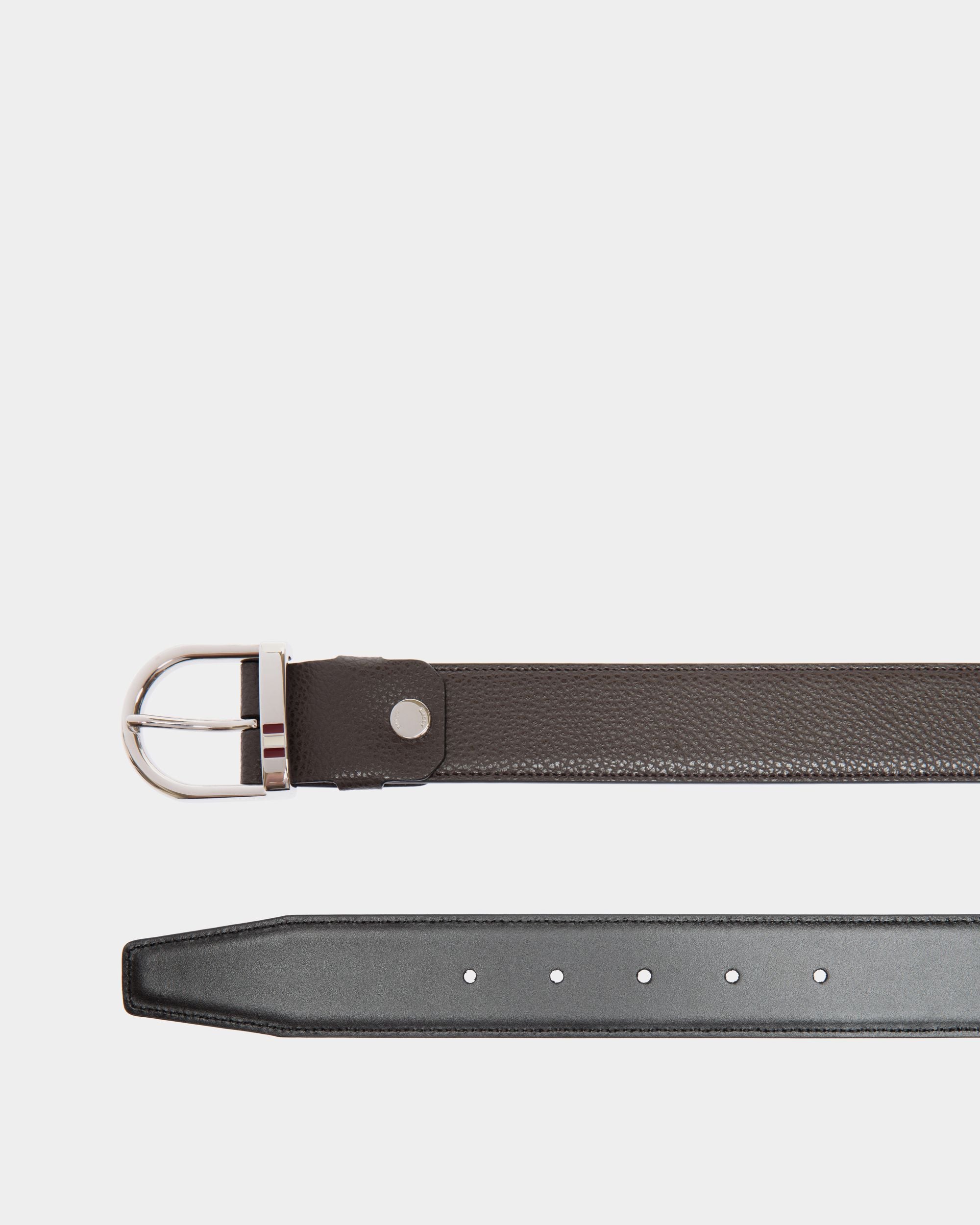 Adjustable Reversible Belt In Brown Leather - Men's - Bally - 02