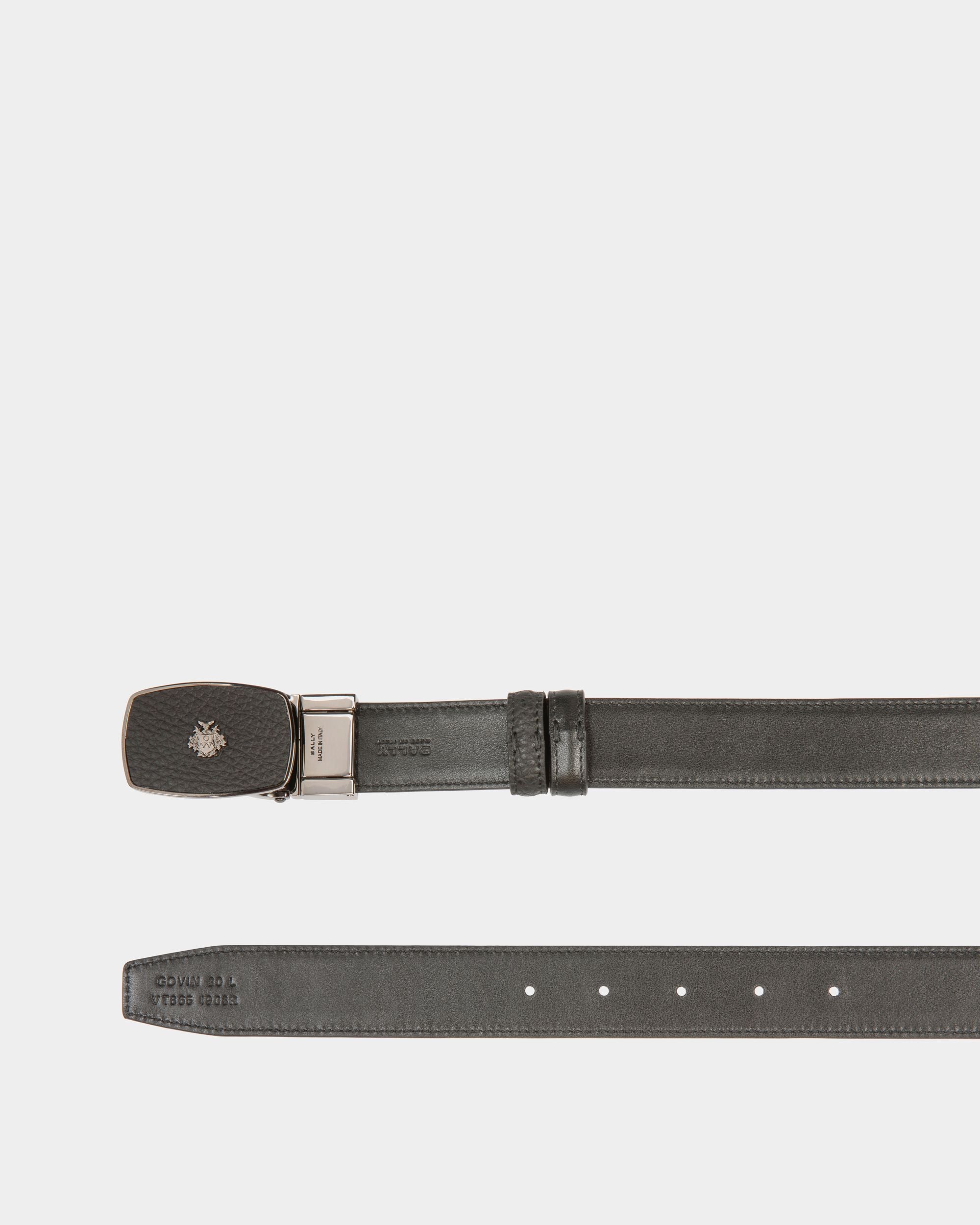 Govin 30 mm Reversible And Adjustable Belt in Black Leather - Men's - Bally - 03