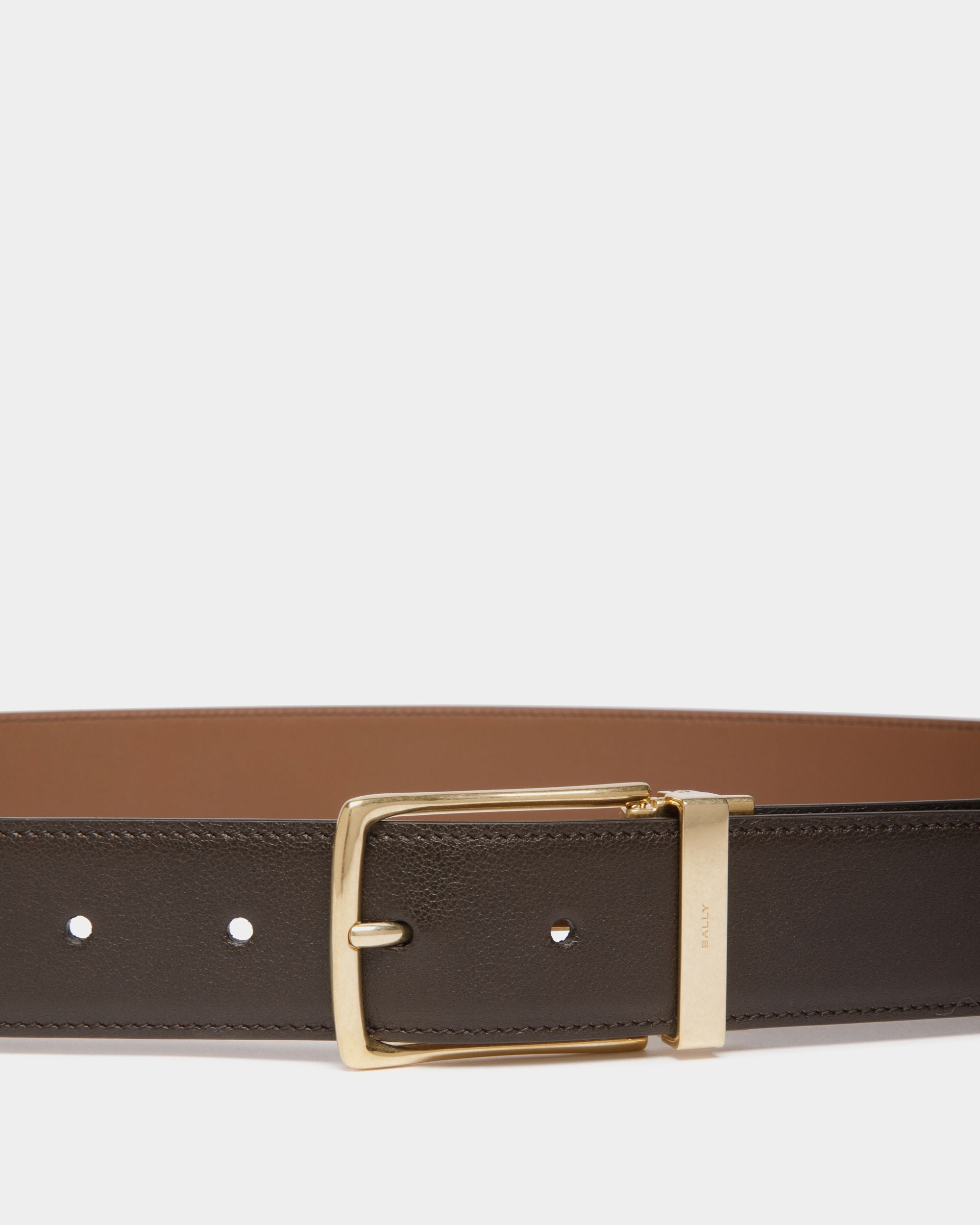 Ketter 35mm Reversible And Adjustable Belt in Brown Leather - Men's - Bally - 04