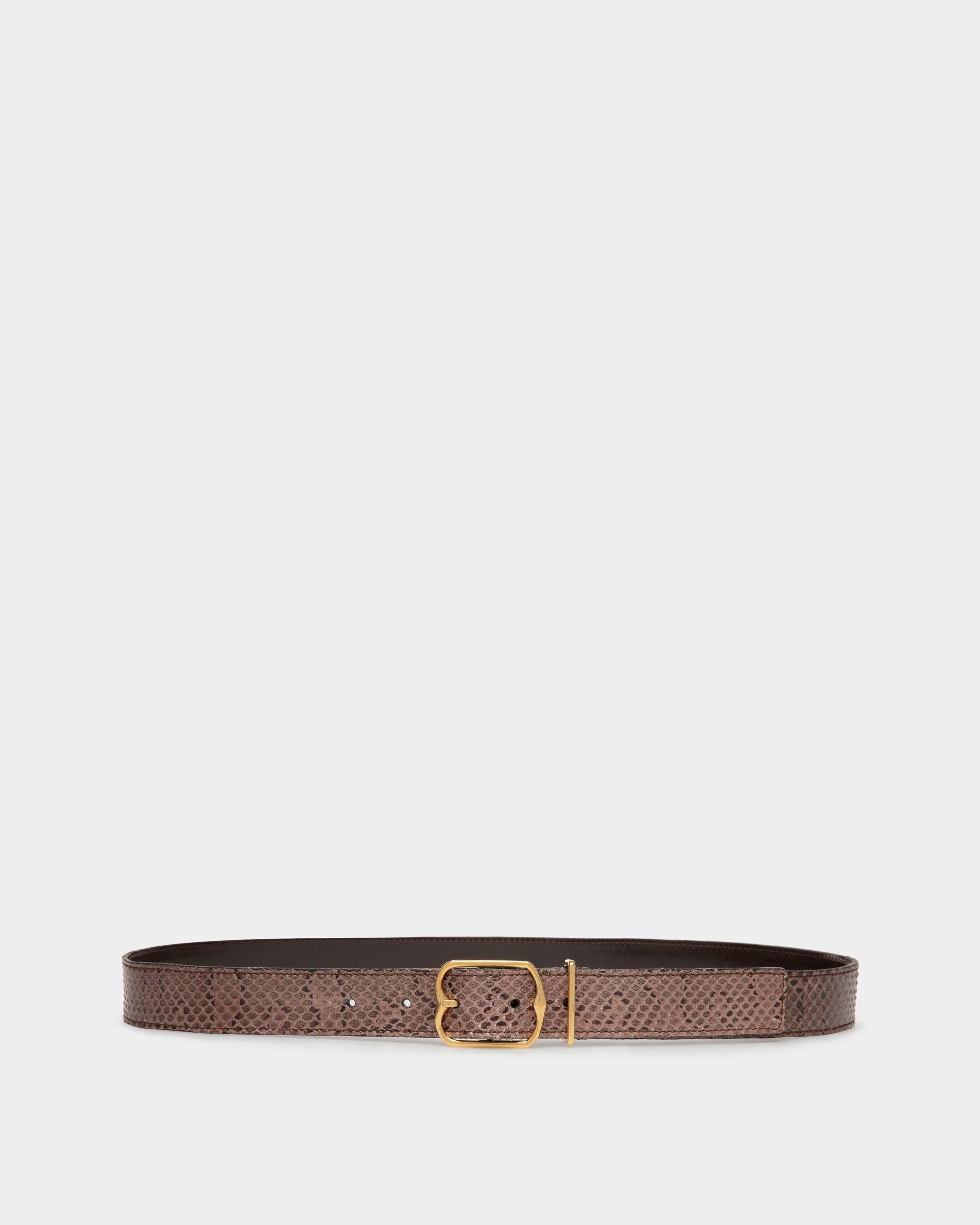 Emblem Buckle 35mm Belt In Black Leather - Men's - Bally - 01